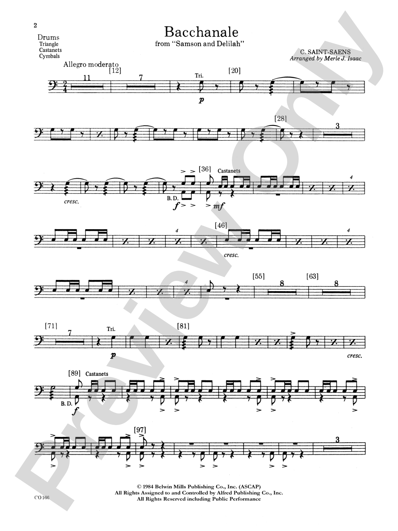Bacchanale from Samson and Delilah: Drums