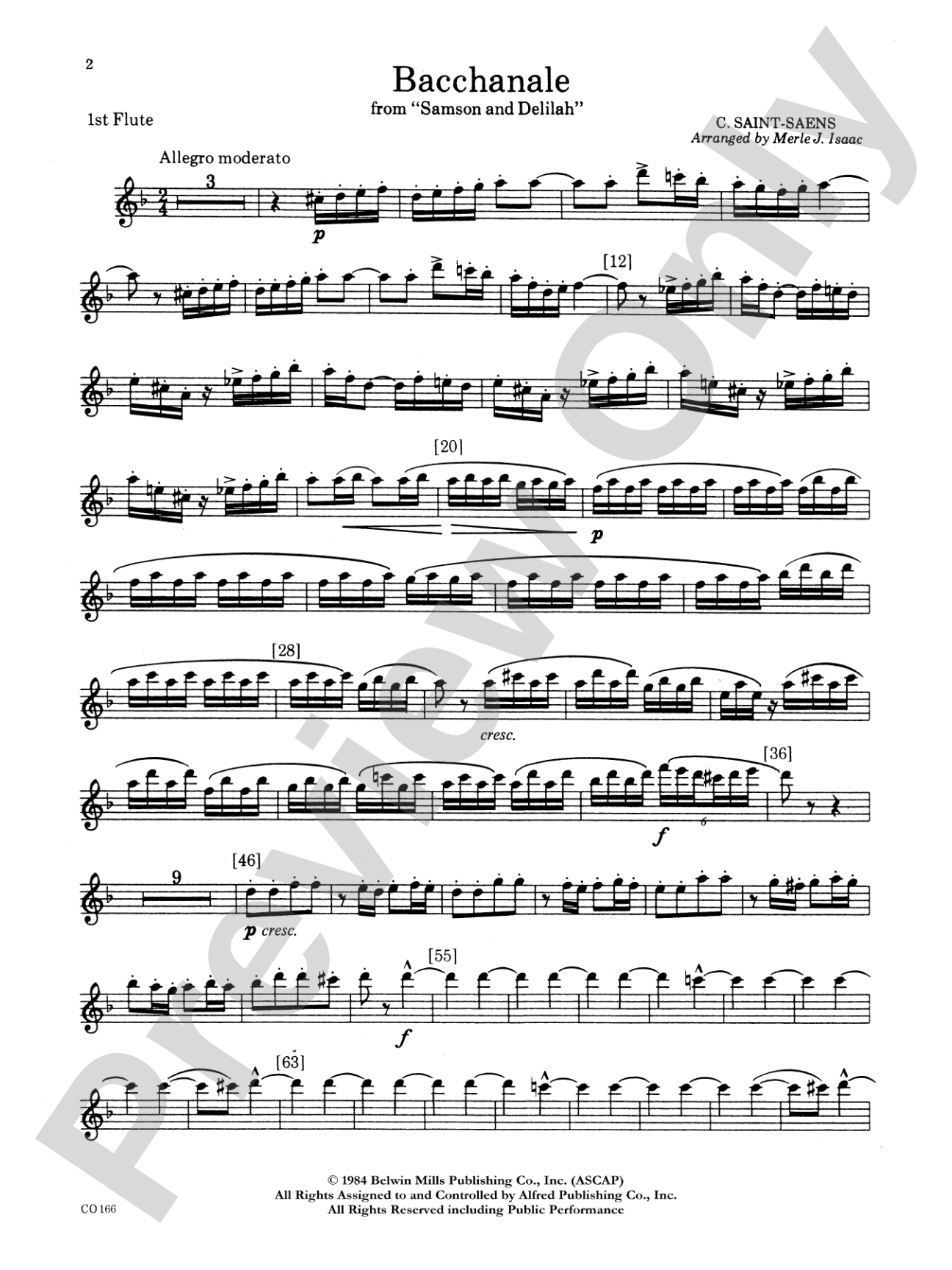 Bacchanale from Samson and Delilah: Flute