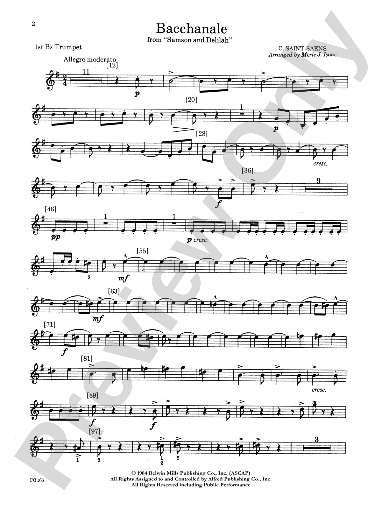 Bacchanale from Samson and Delilah: 1st B-flat Trumpet