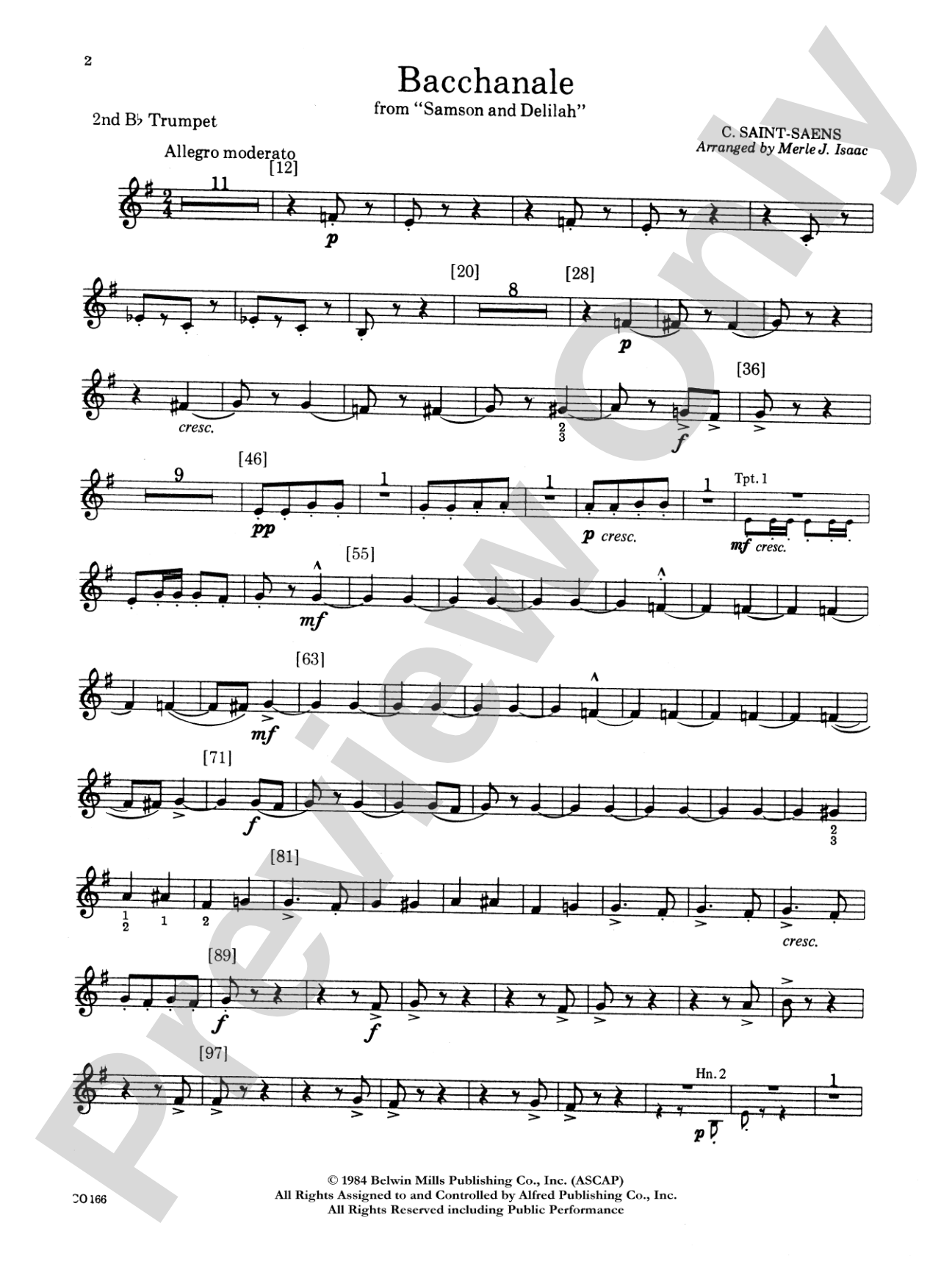 Bacchanale from Samson and Delilah: 2nd B-flat Trumpet