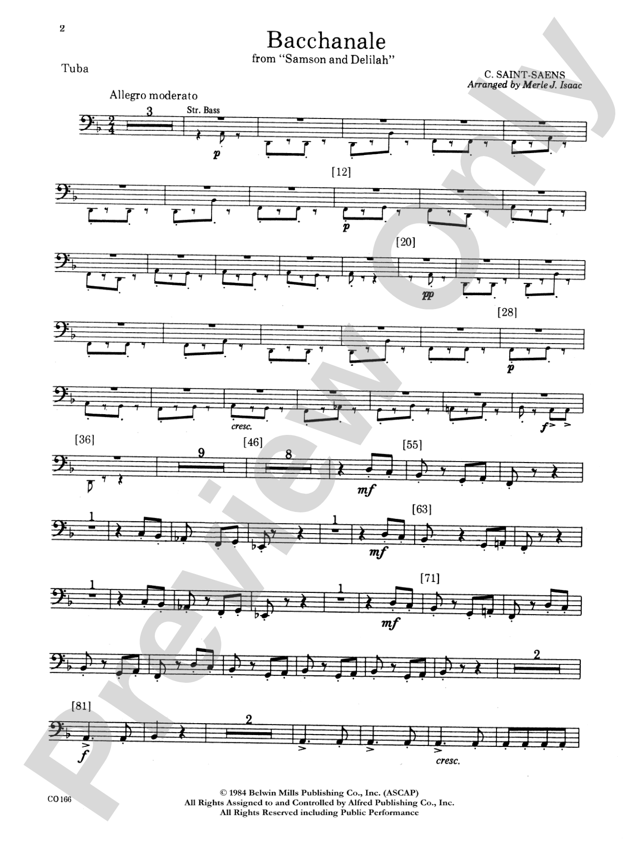 Bacchanale from Samson and Delilah: Tuba