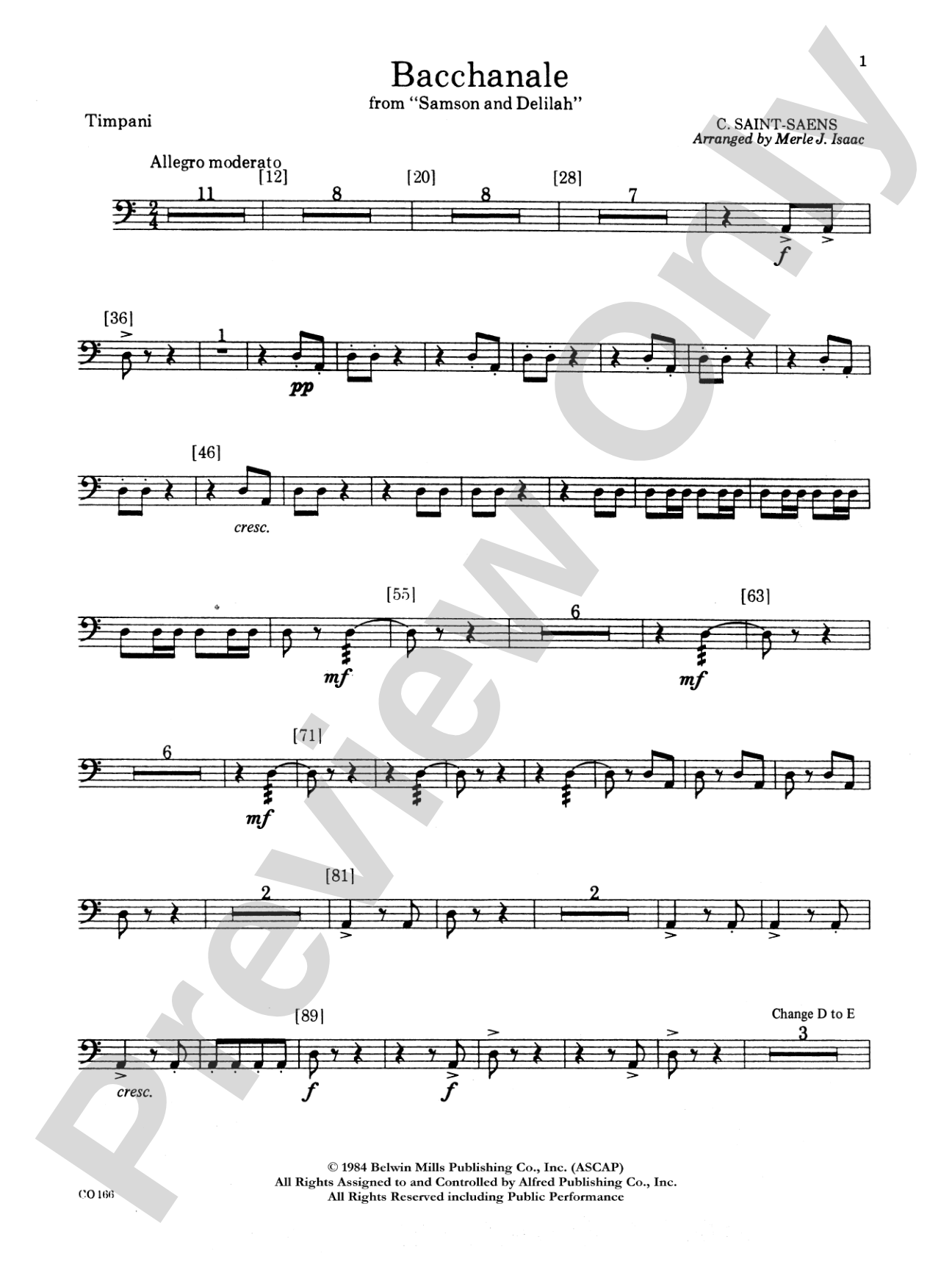 Bacchanale from Samson and Delilah: Timpani