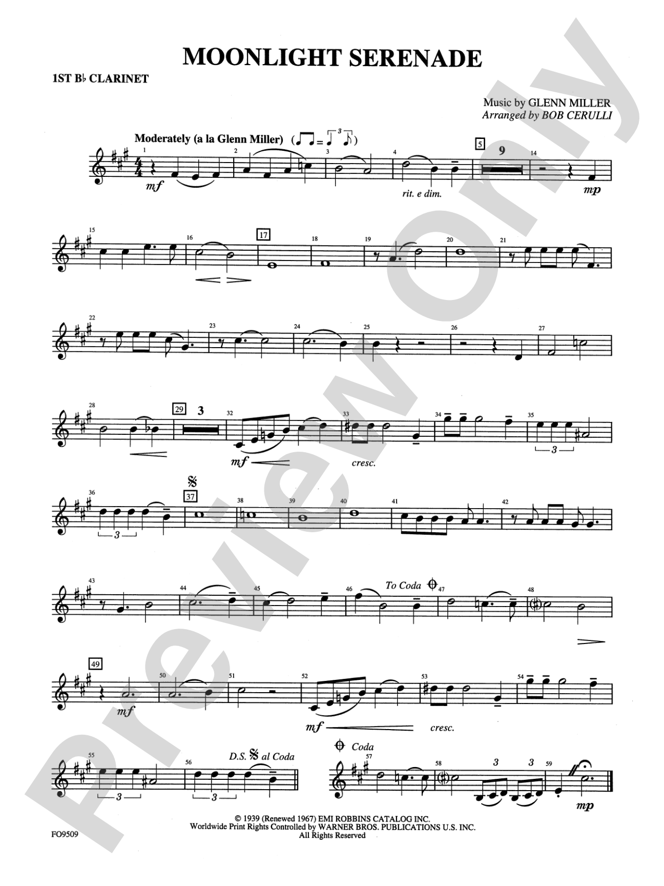 Moonlight Serenade: 1st B-flat Clarinet