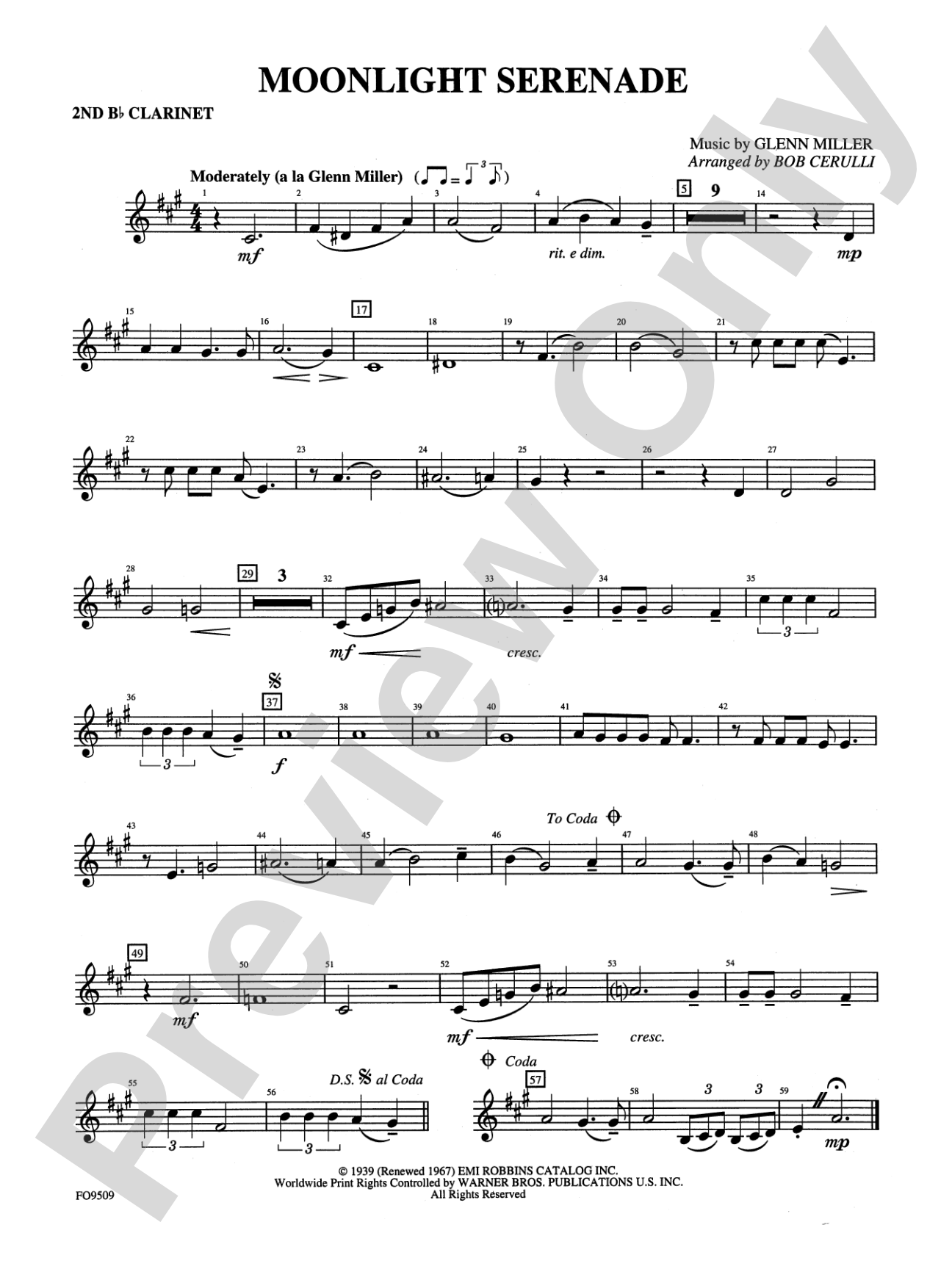 Moonlight Serenade: 2nd B-flat Clarinet