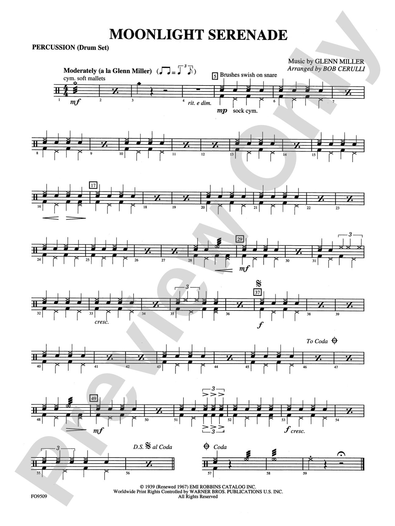 Moonlight Serenade: 1st Percussion