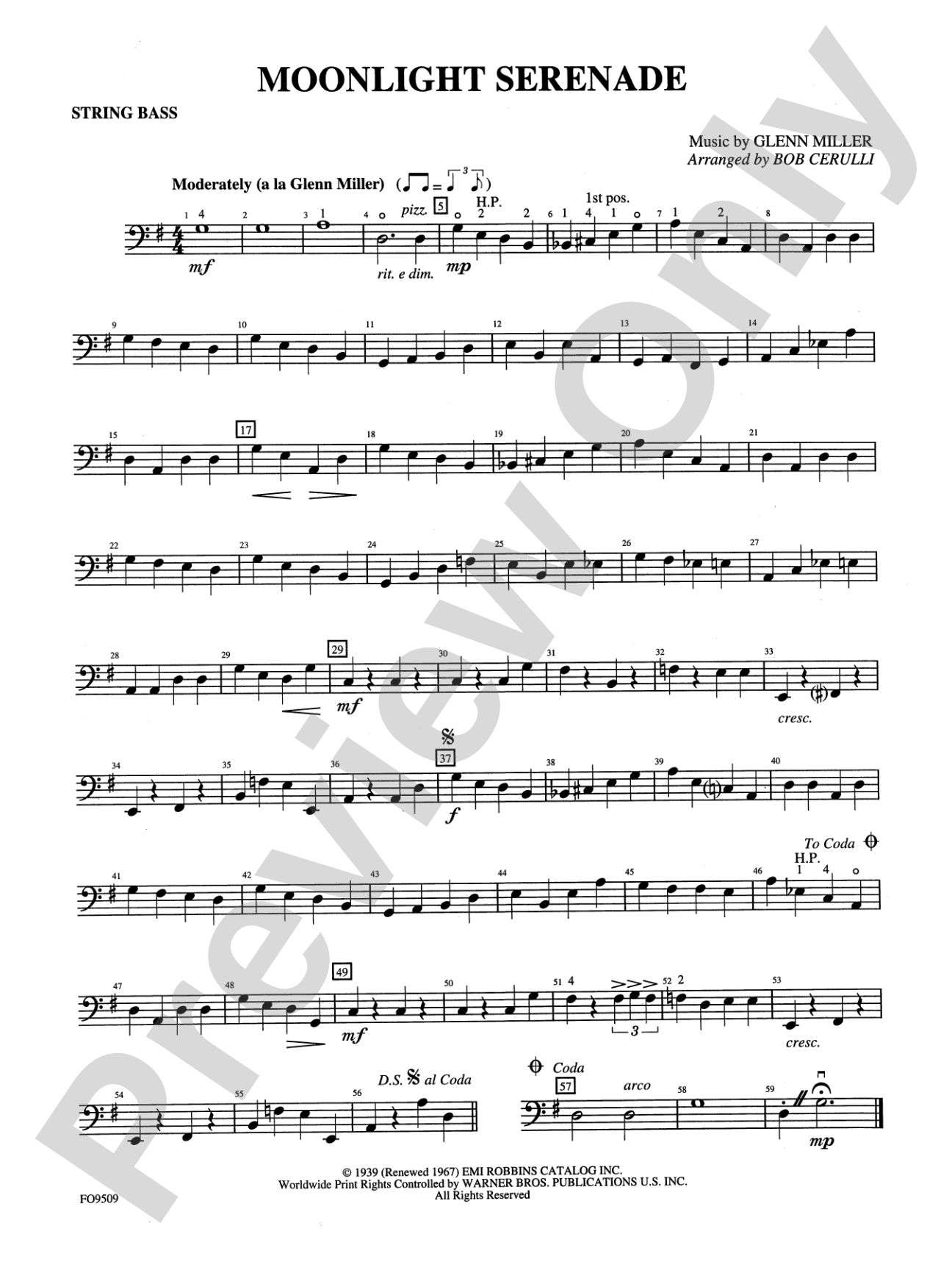 Moonlight Serenade: String Bass