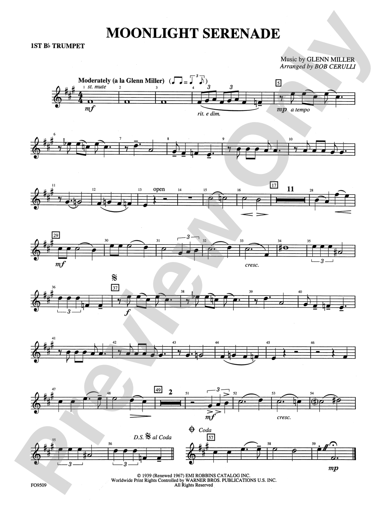 Moonlight Serenade: 1st B-flat Trumpet