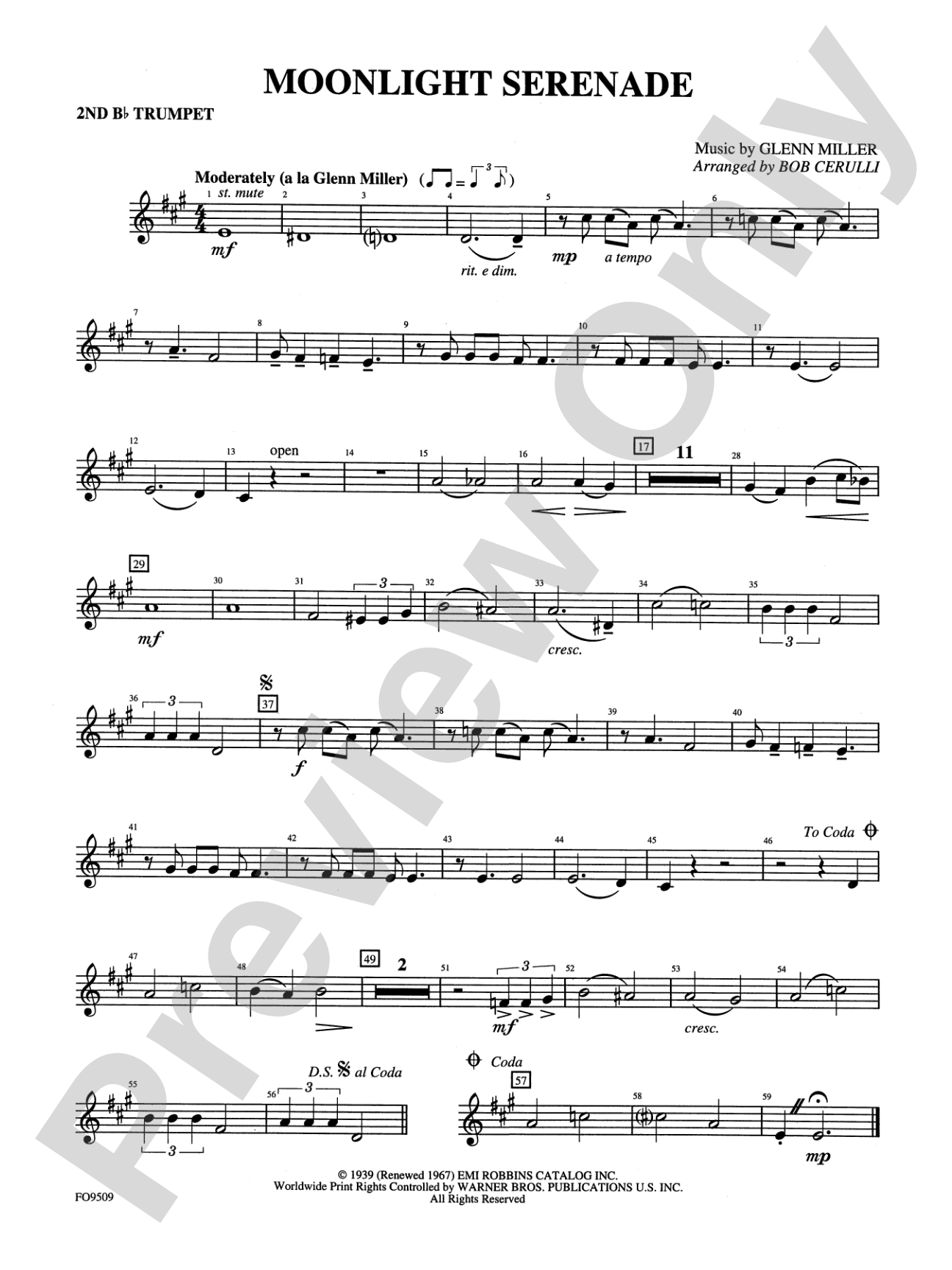 Moonlight Serenade: 2nd B-flat Trumpet
