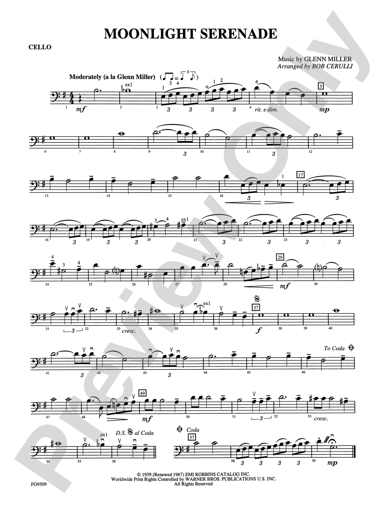 Moonlight Serenade: Cello