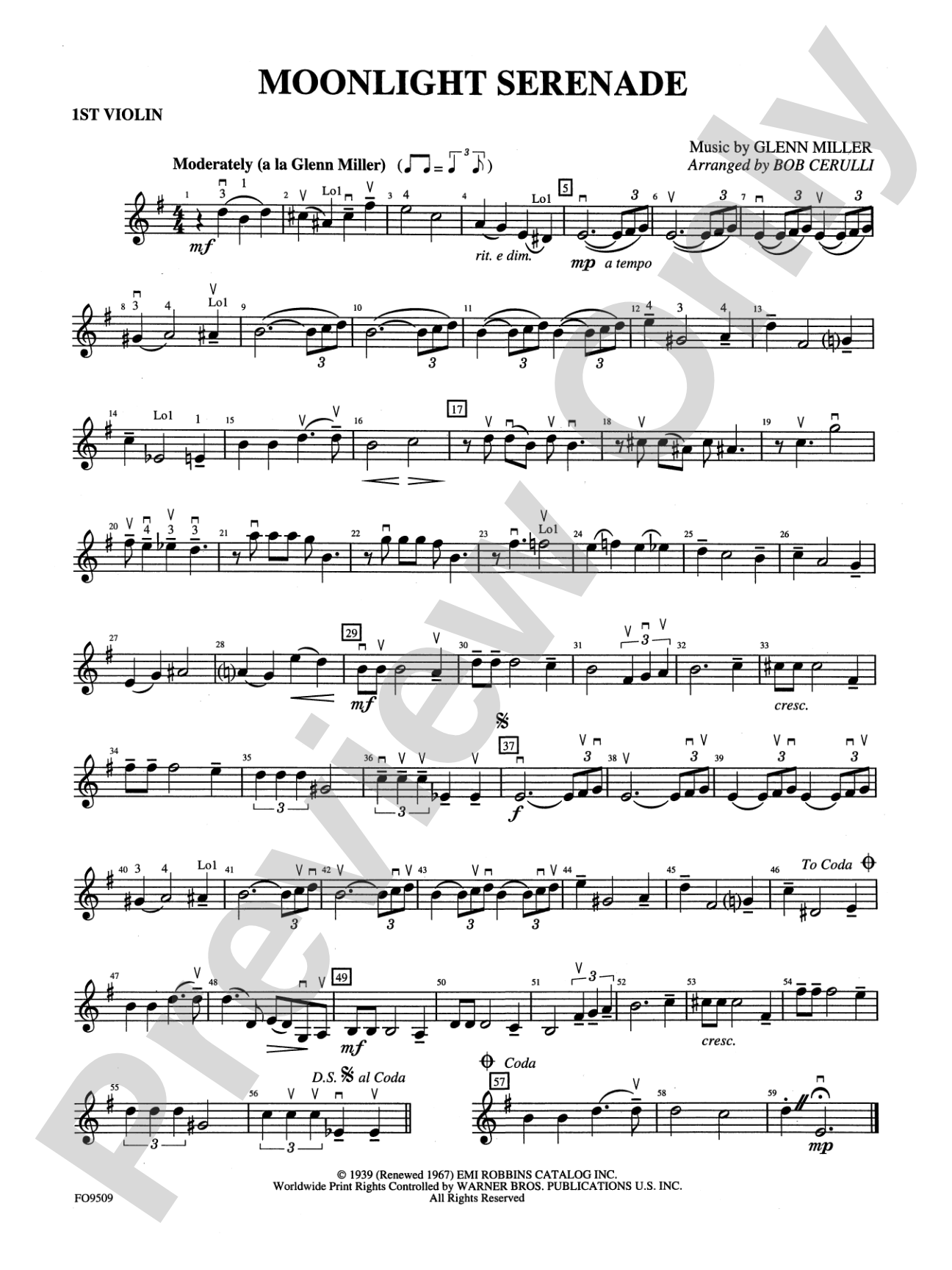 Moonlight Serenade: 1st Violin