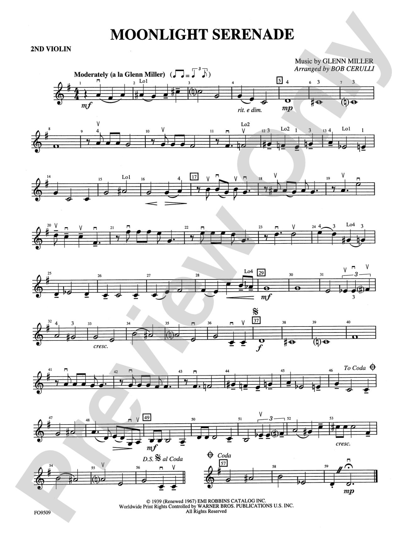 Moonlight Serenade: 2nd Violin