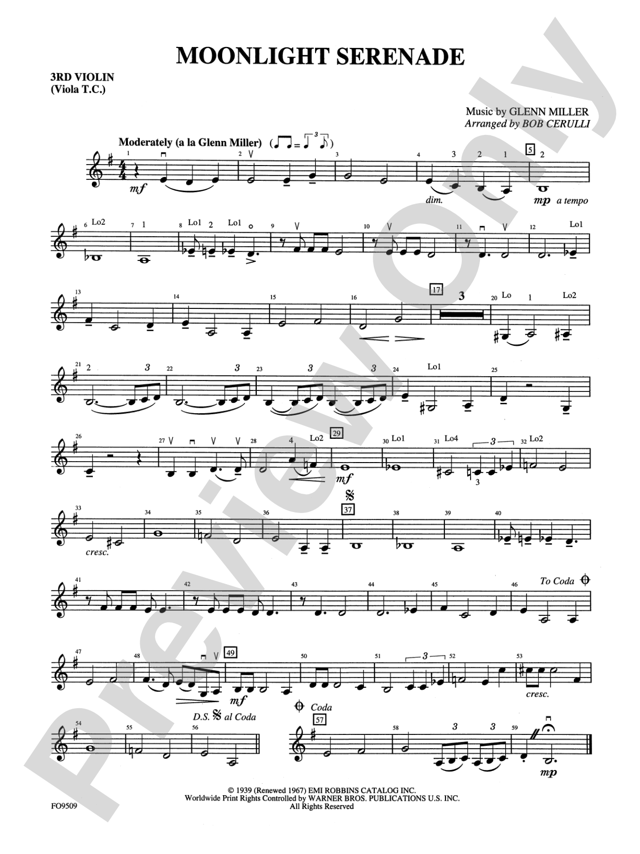 Moonlight Serenade: 3rd Violin (Viola [TC])