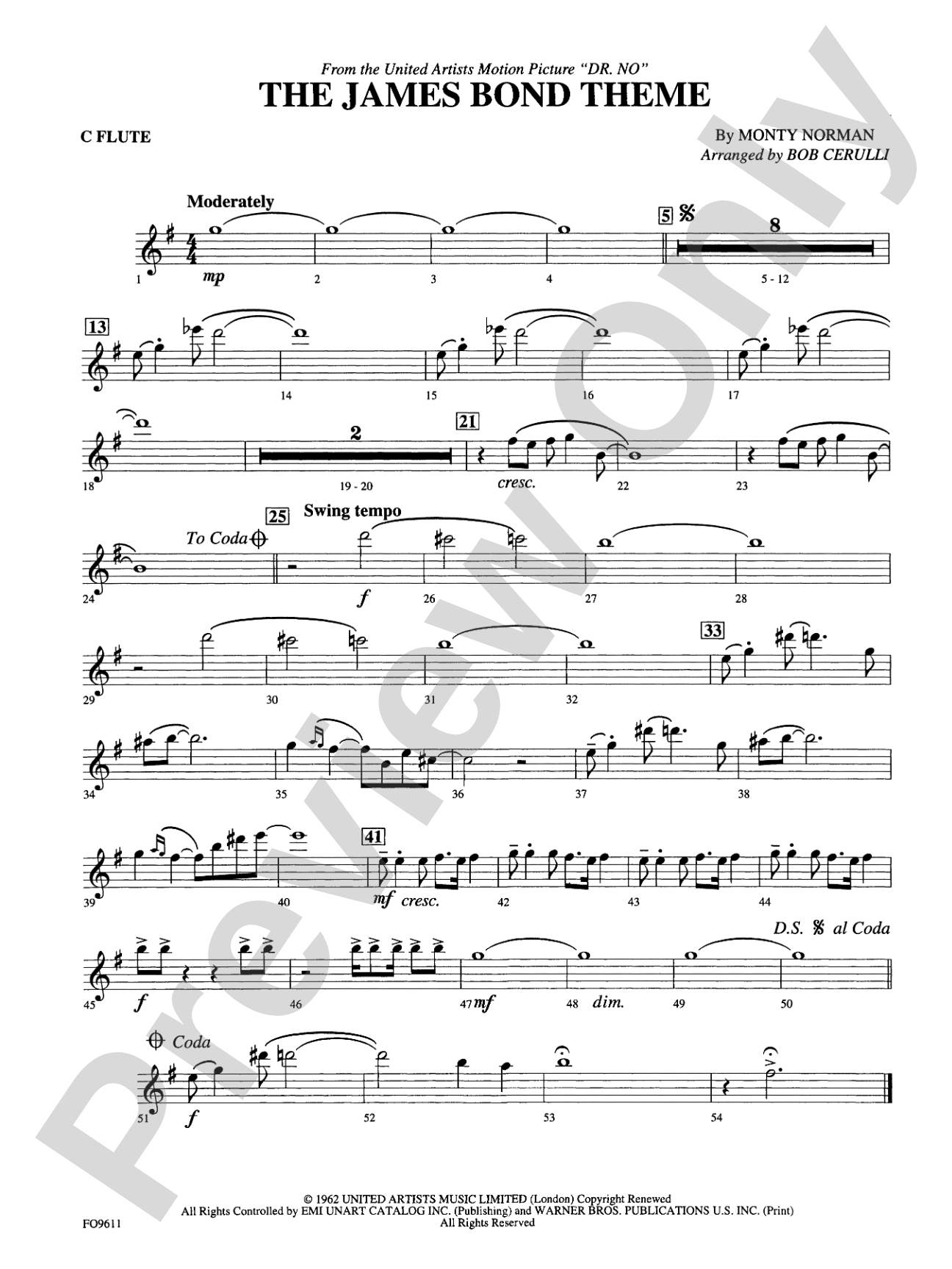 The James Bond Theme: Flute