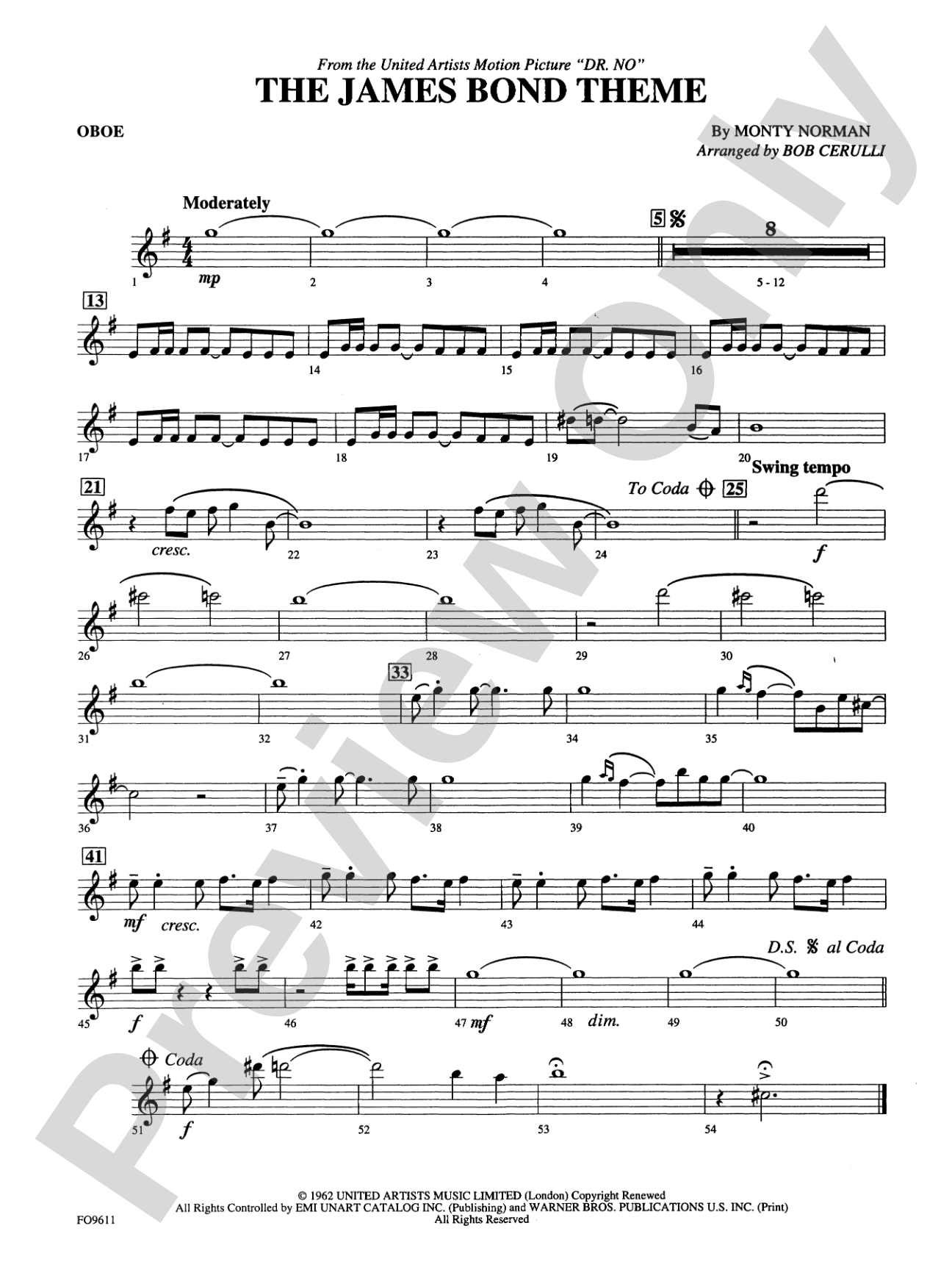 The James Bond Theme: Oboe
