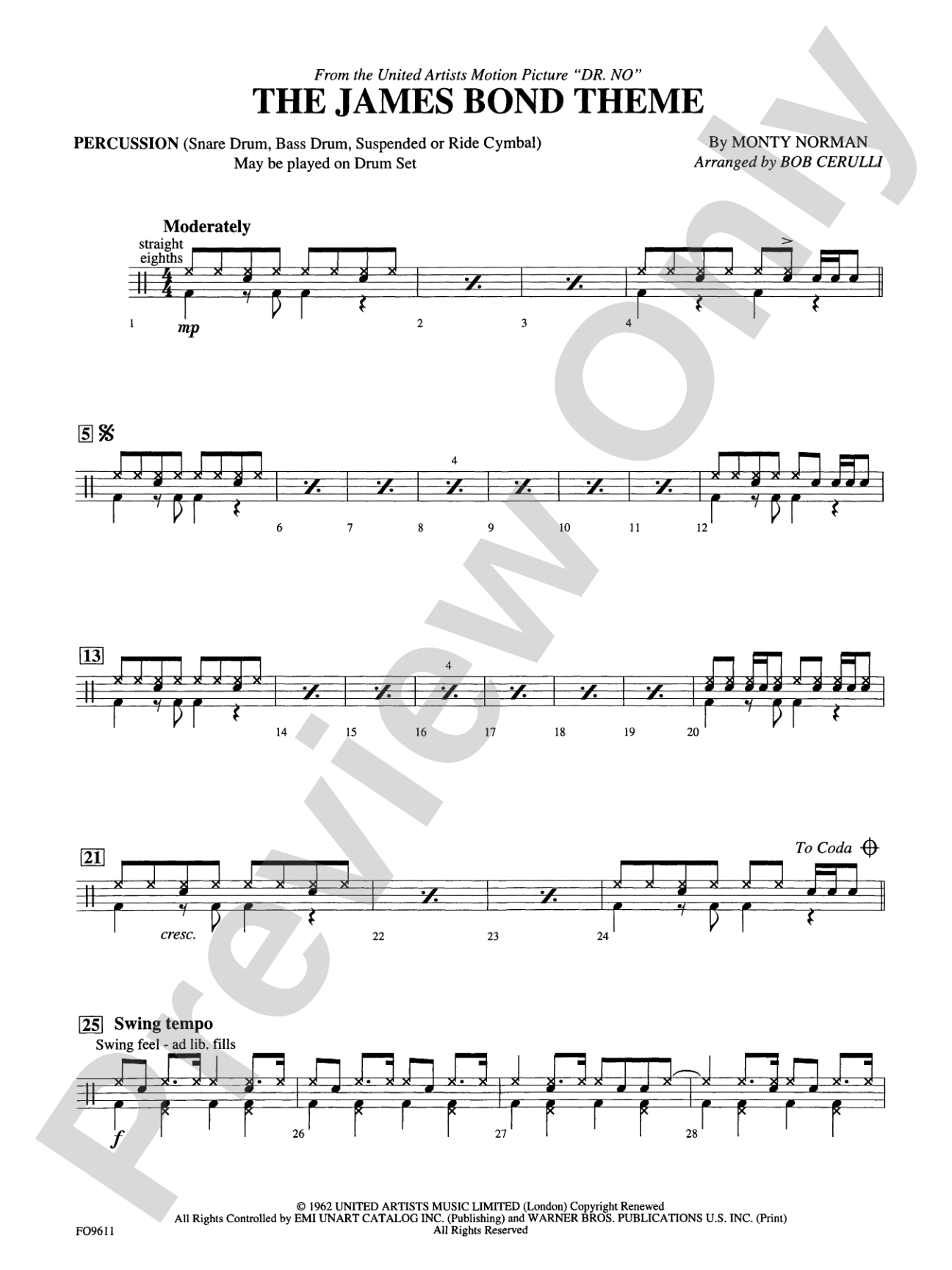 The James Bond Theme: 1st Percussion