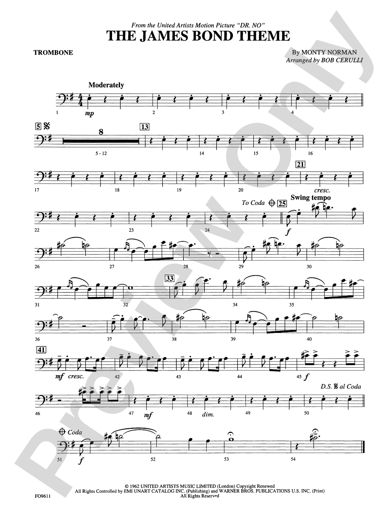 The James Bond Theme: 1st Trombone
