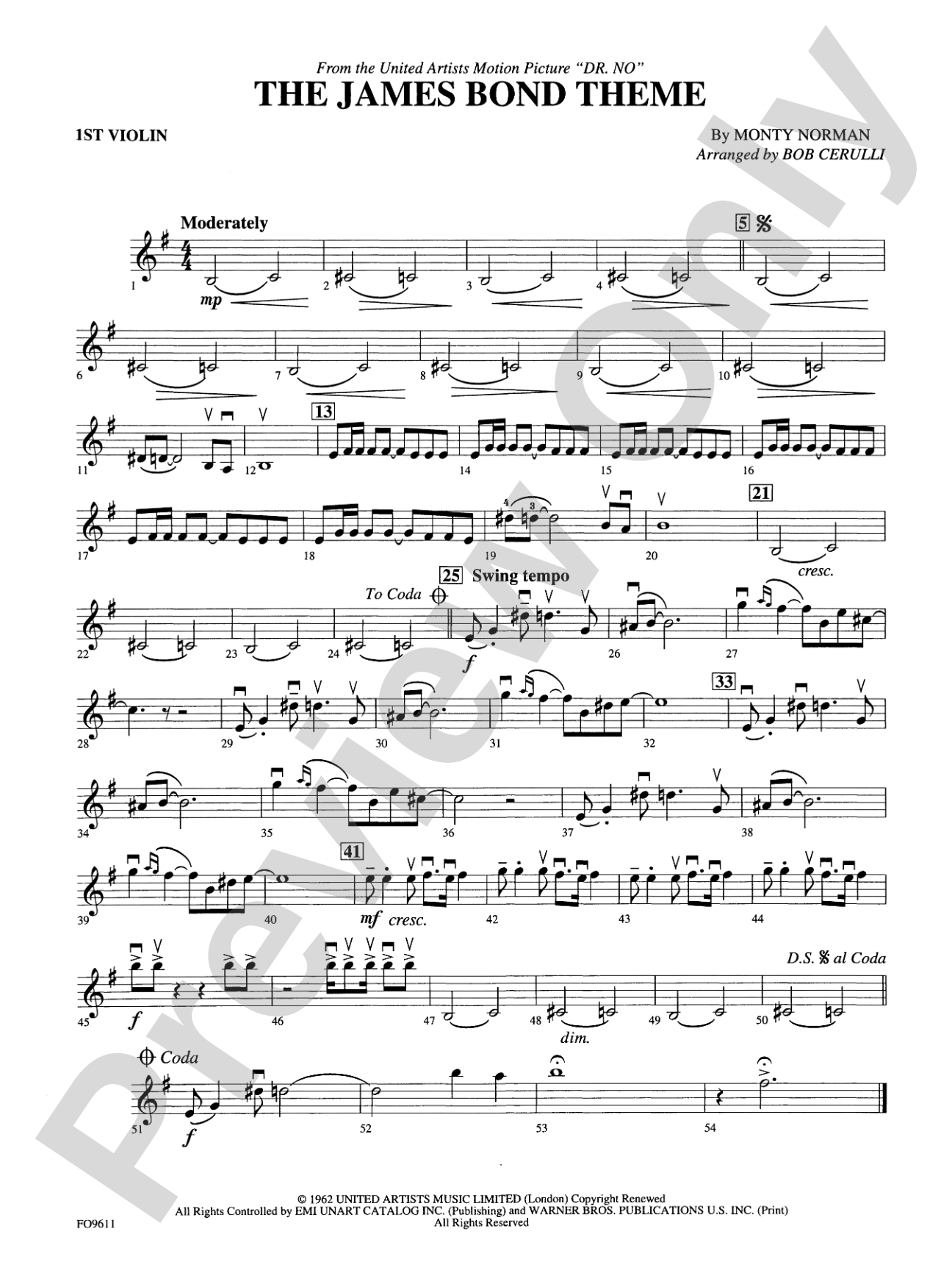 The James Bond Theme: 1st Violin