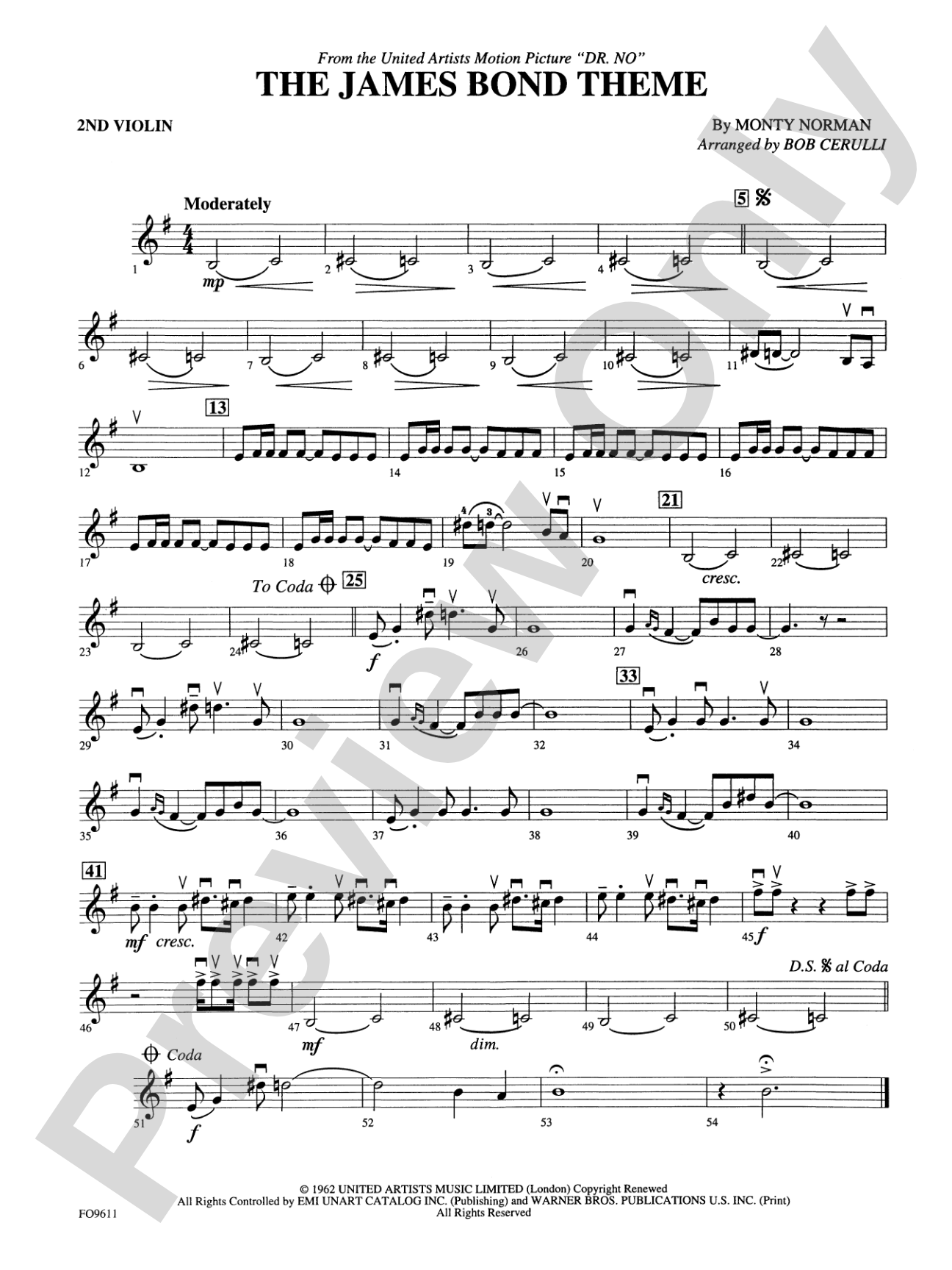 The James Bond Theme: 2nd Violin