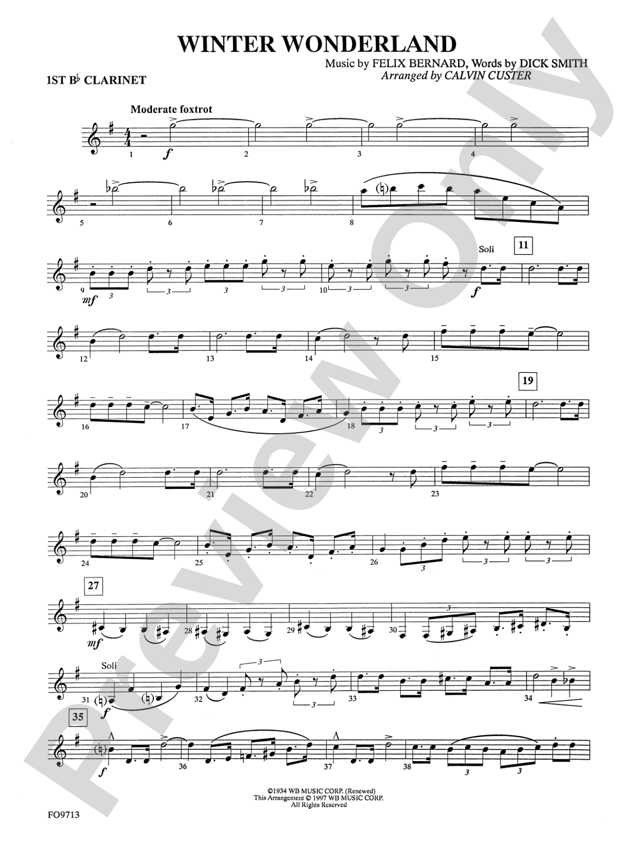 Winter Wonderland: 1st B-flat Clarinet