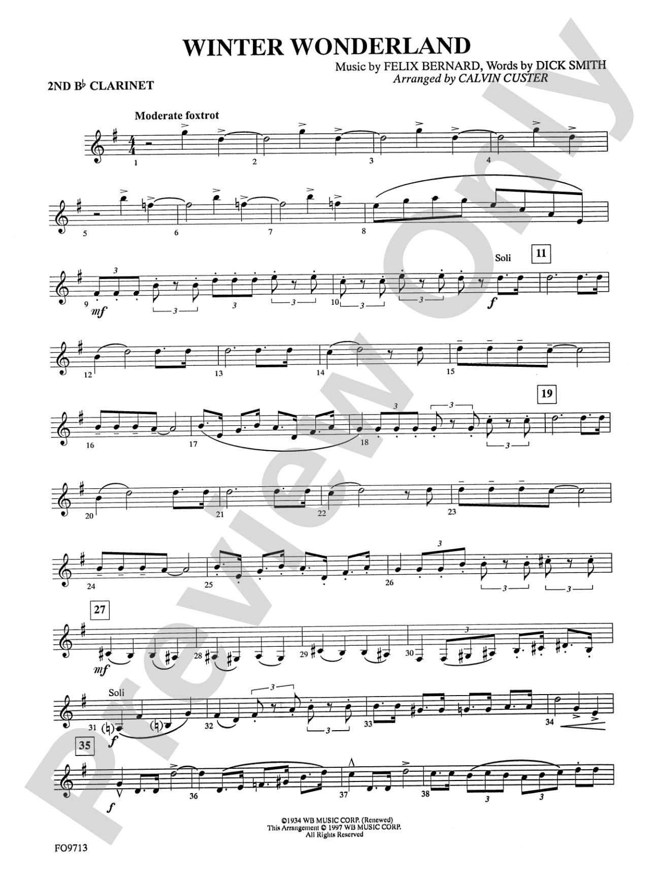 Winter Wonderland: 2nd B-flat Clarinet