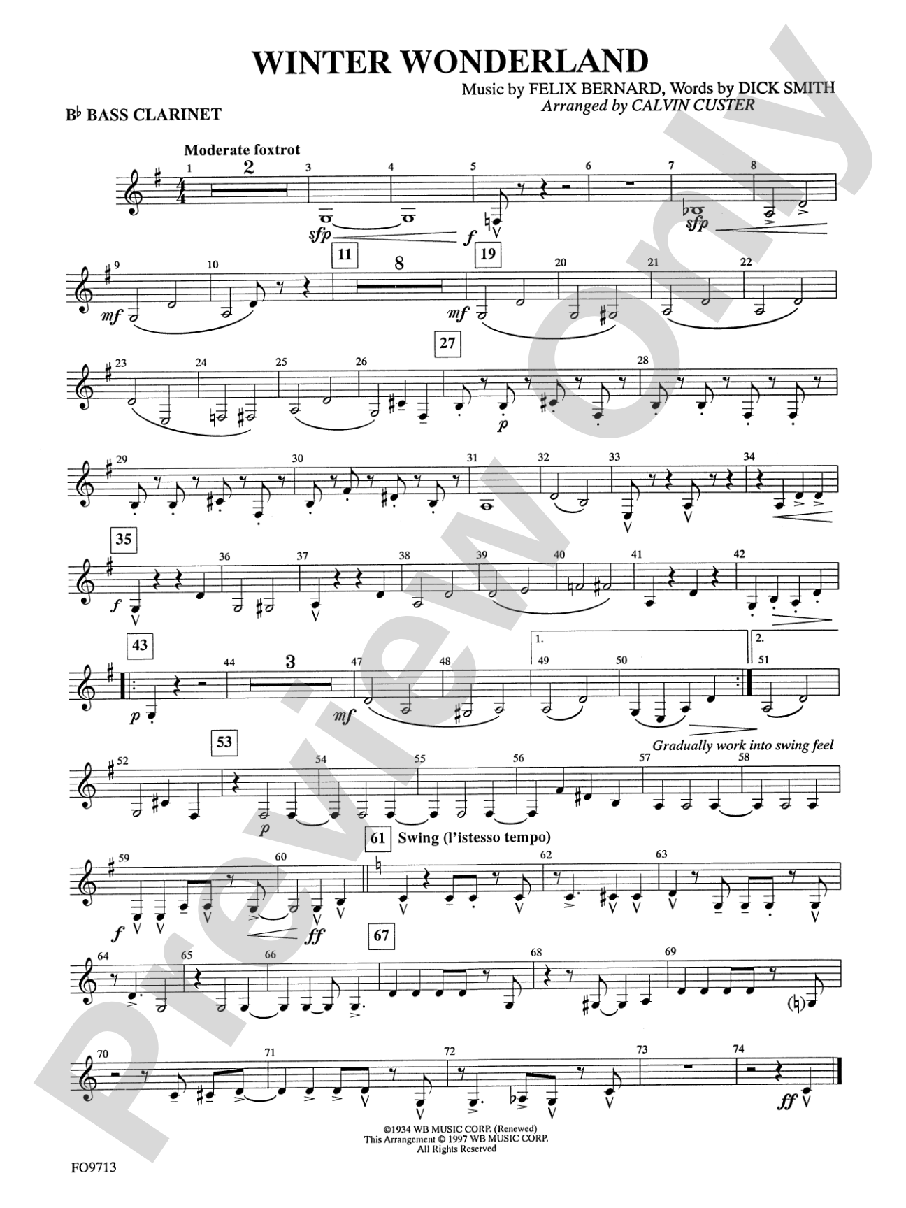 Winter Wonderland: B-flat Bass Clarinet