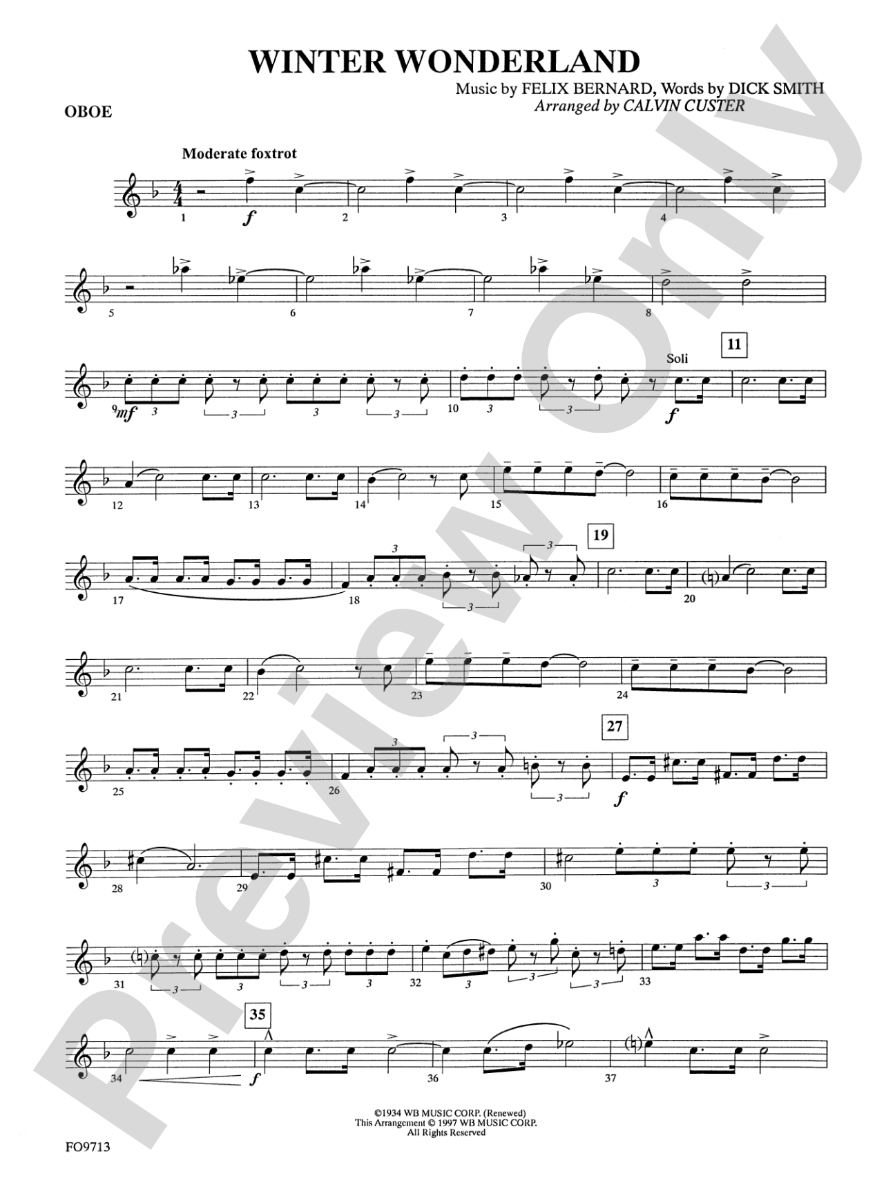 Winter Wonderland: Oboe