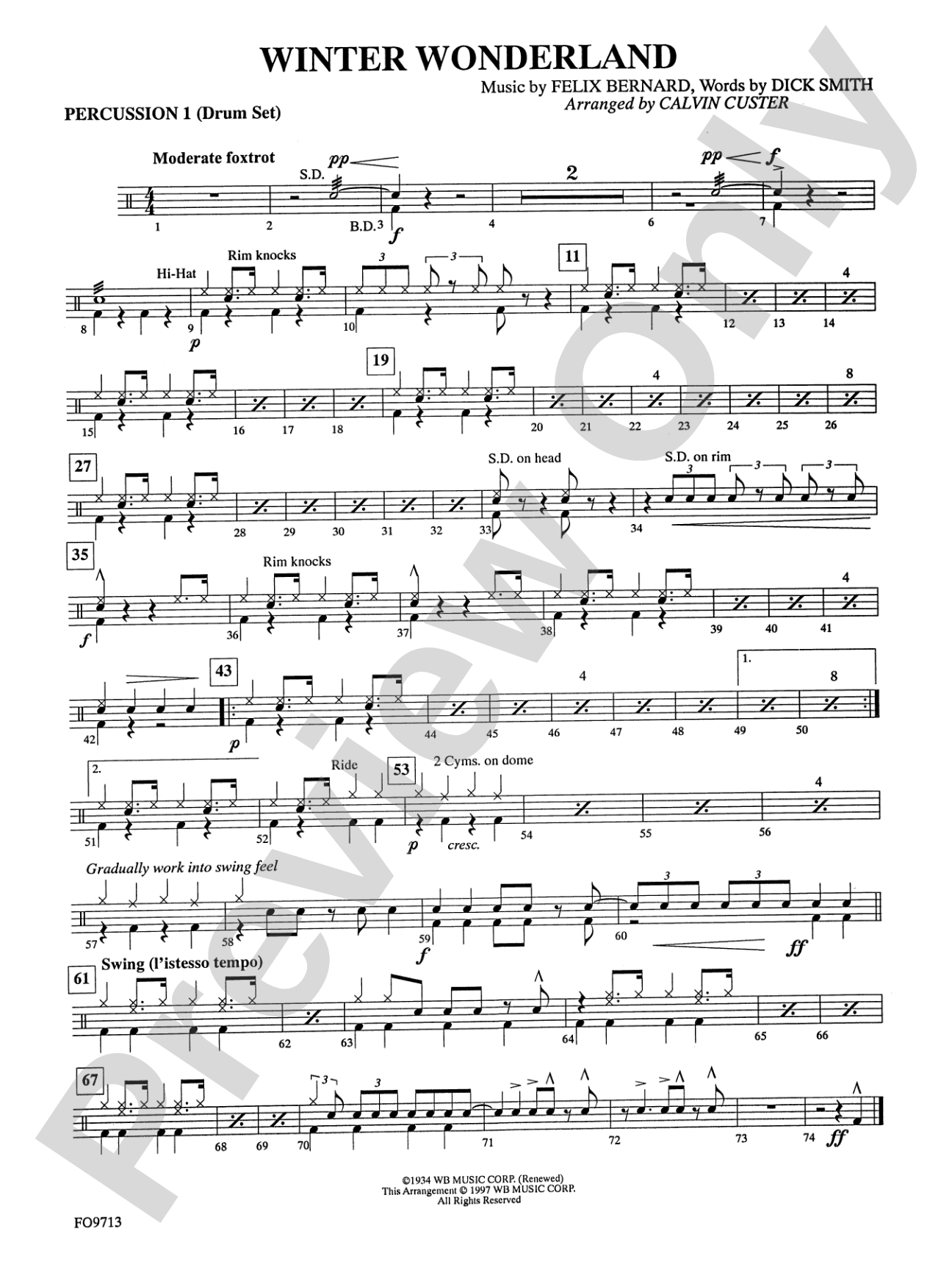 Winter Wonderland: 1st Percussion