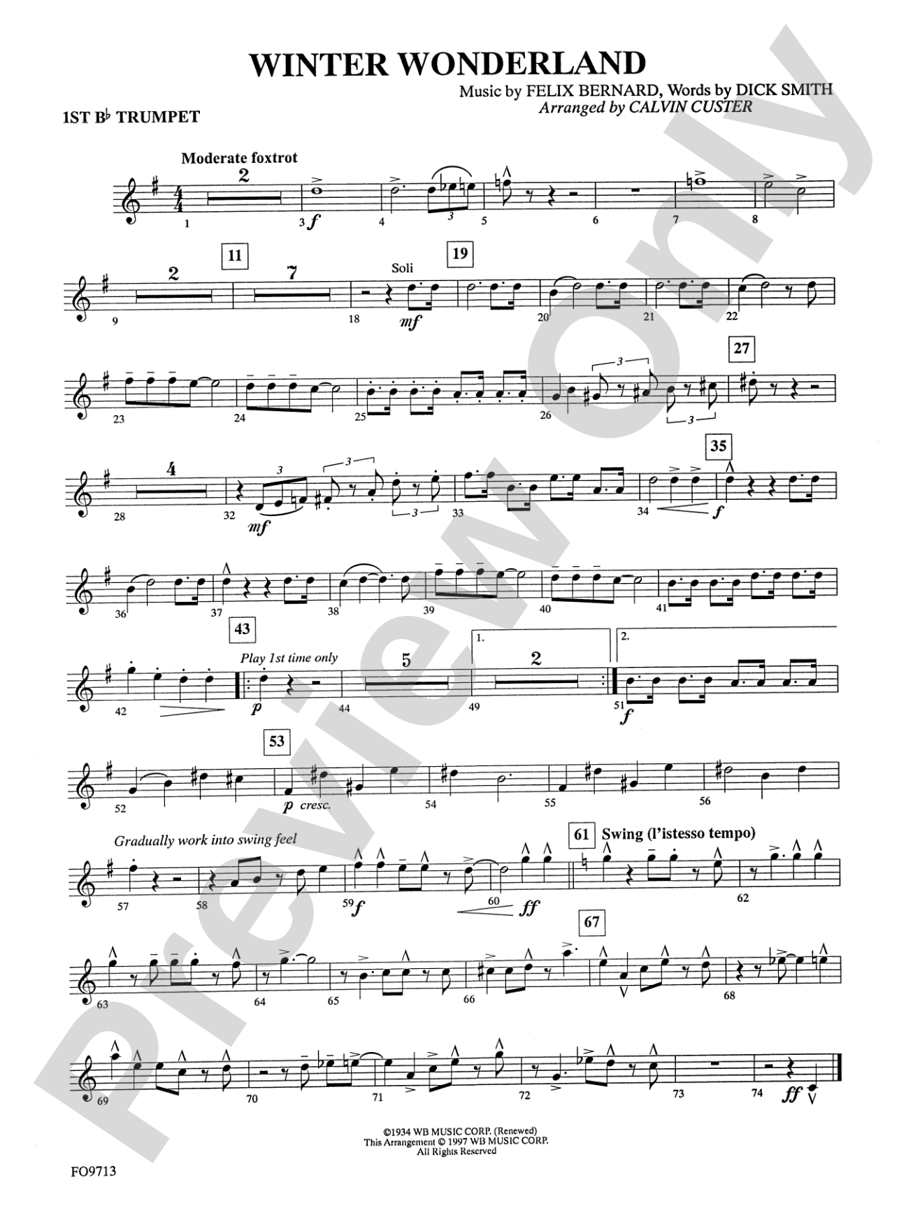 Winter Wonderland: 1st B-flat Trumpet