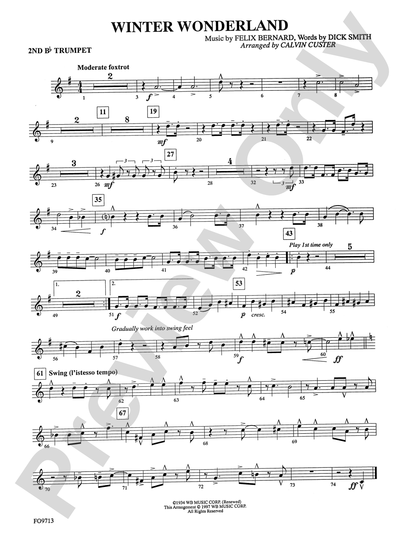Winter Wonderland: 2nd B-flat Trumpet