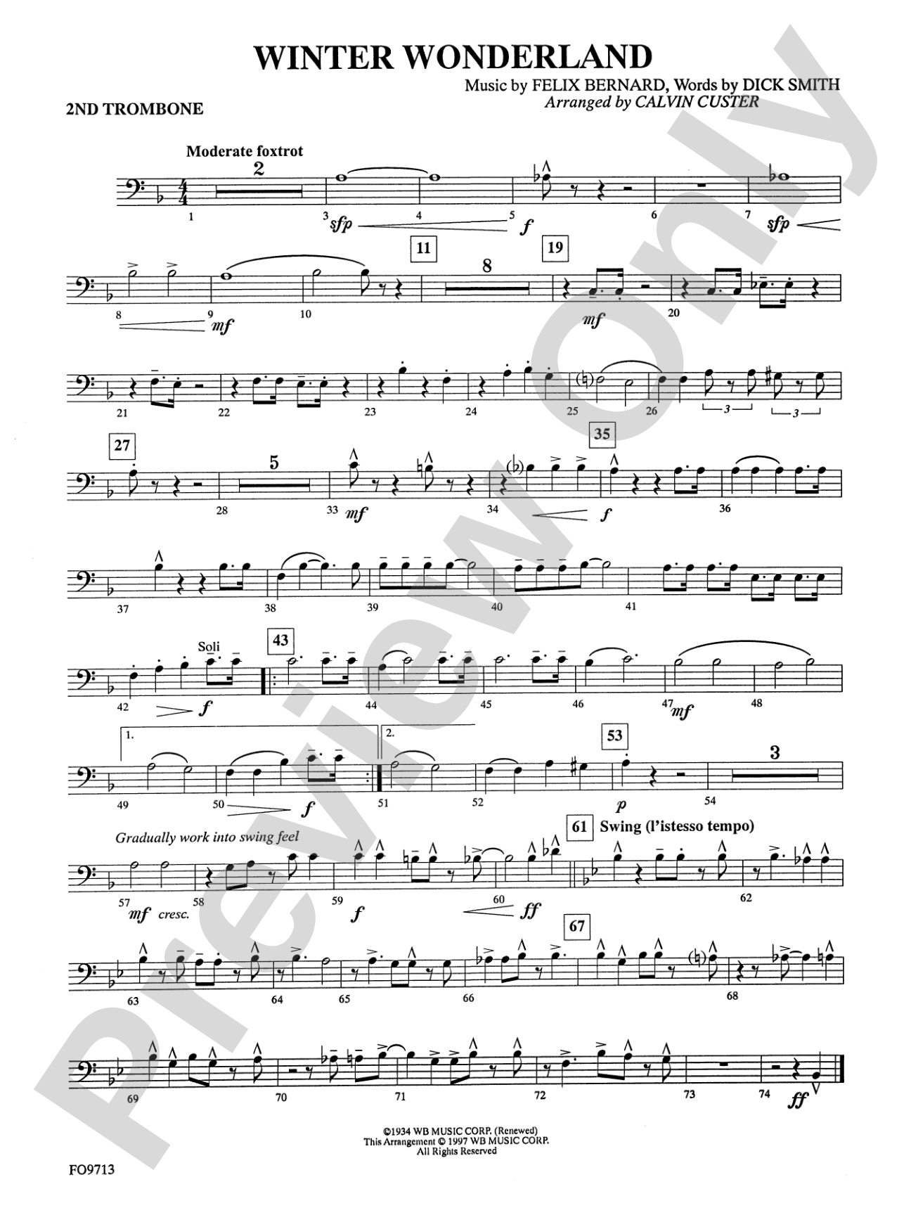 Winter Wonderland: 2nd Trombone