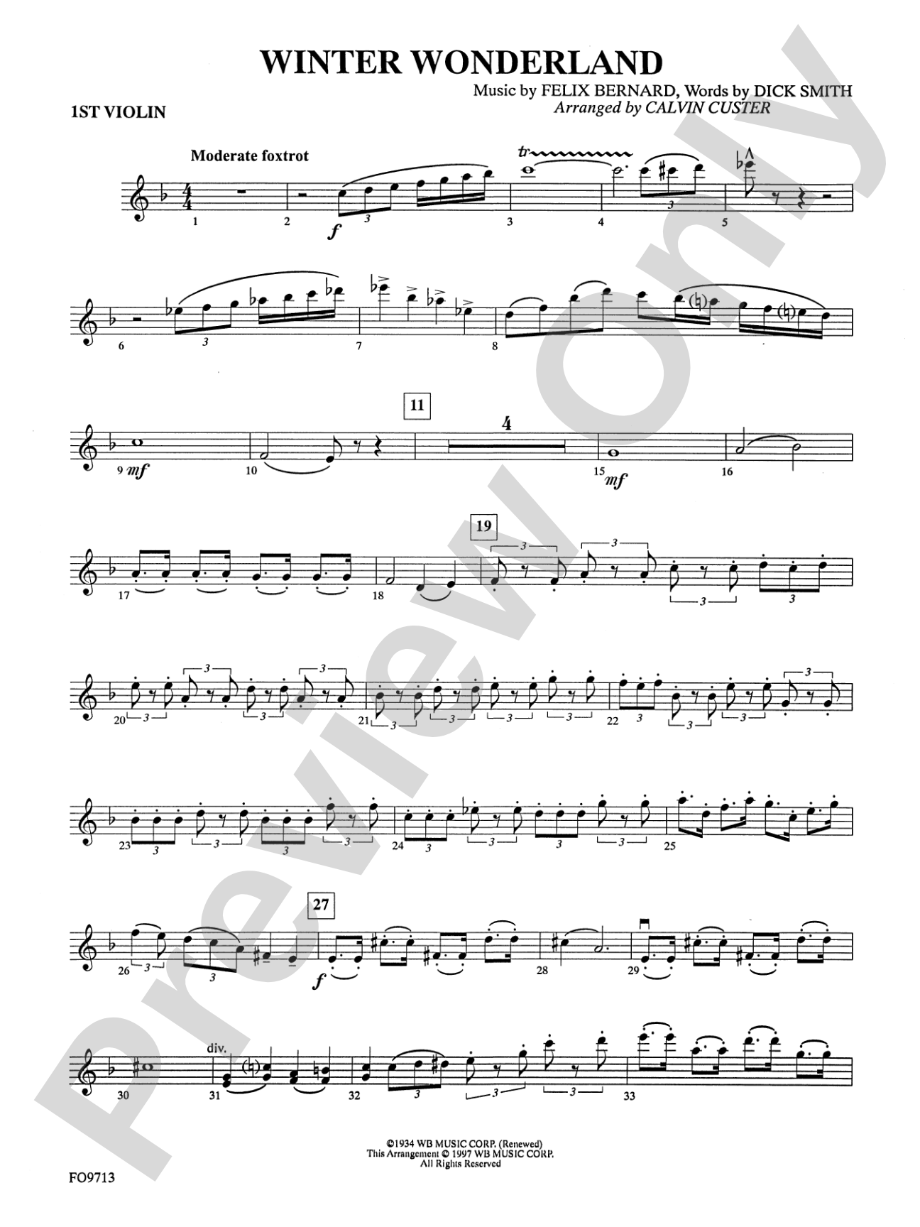 Winter Wonderland: 1st Violin