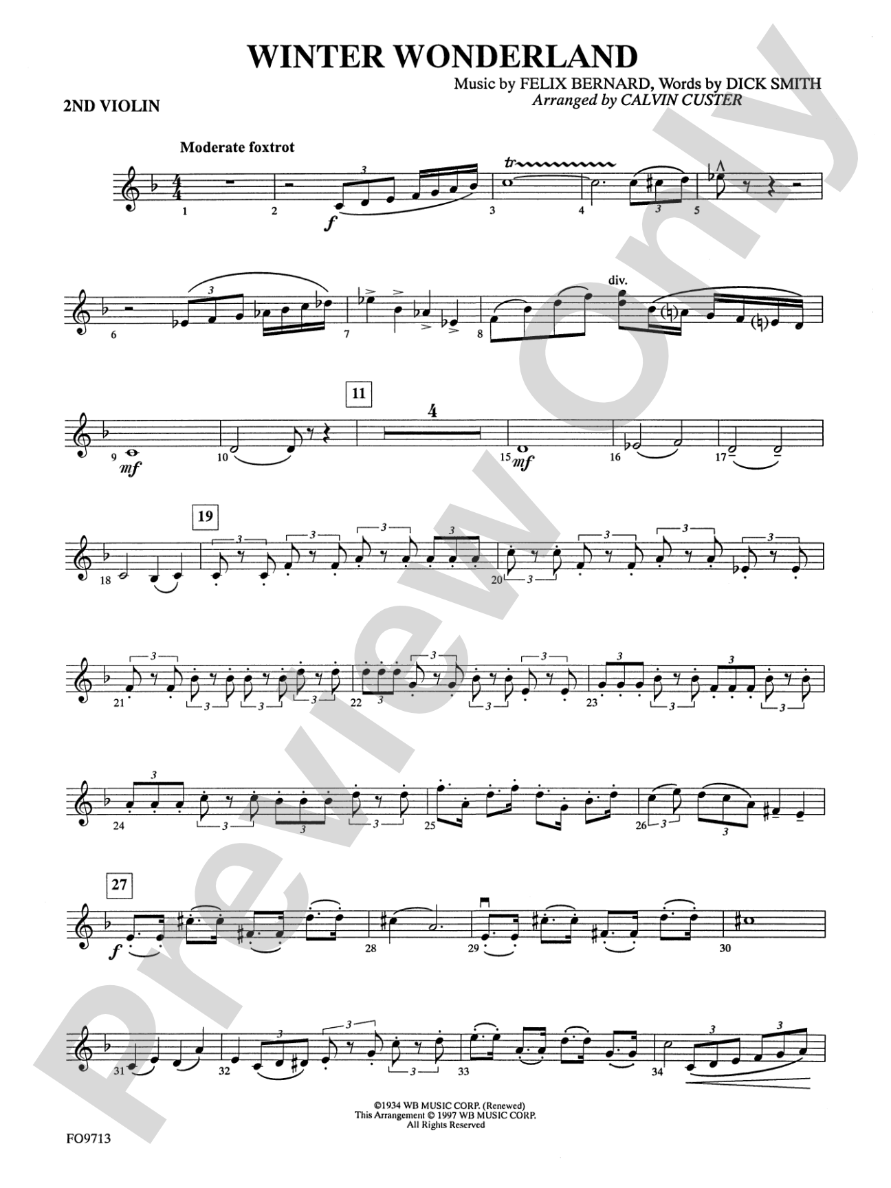 Winter Wonderland: 2nd Violin