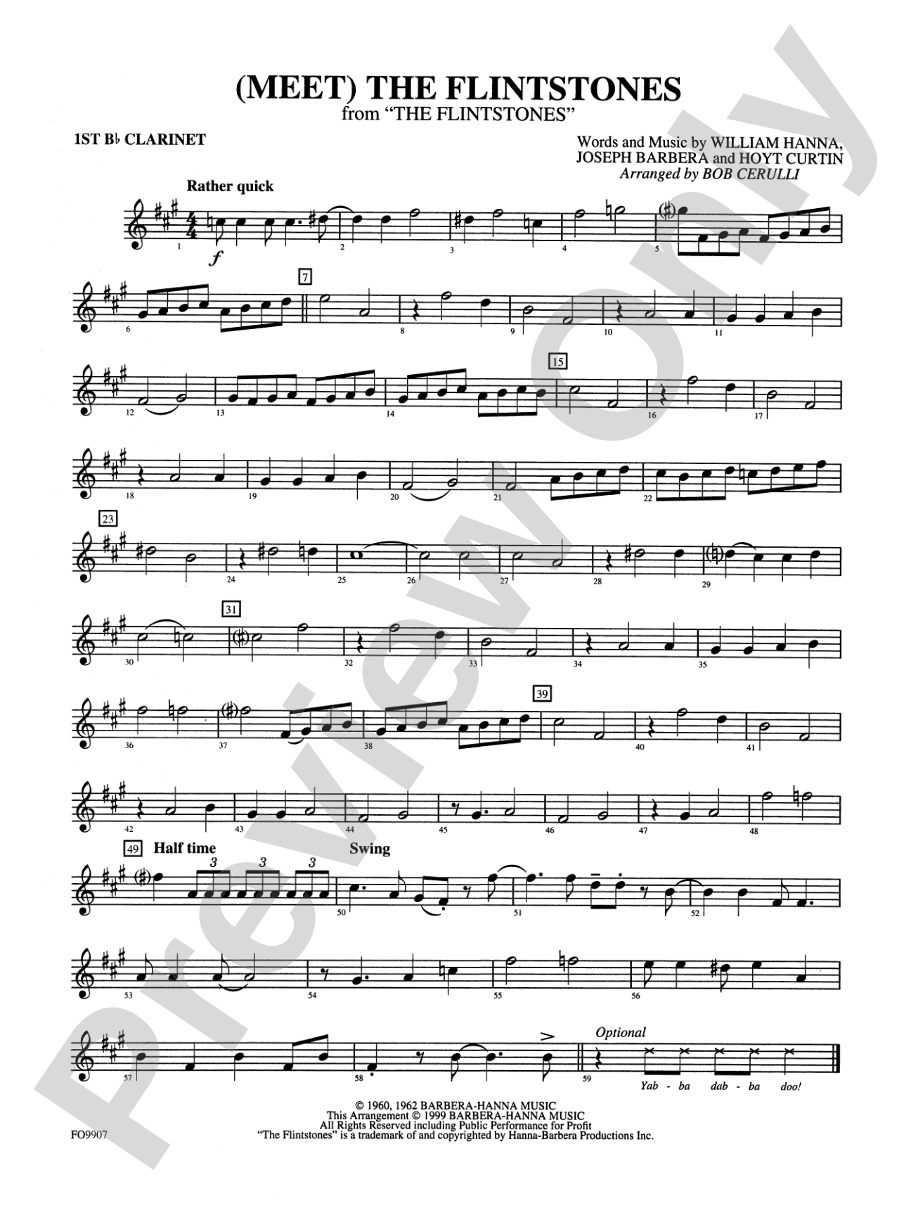 (Meet) The Flintstones: 1st B-flat Clarinet