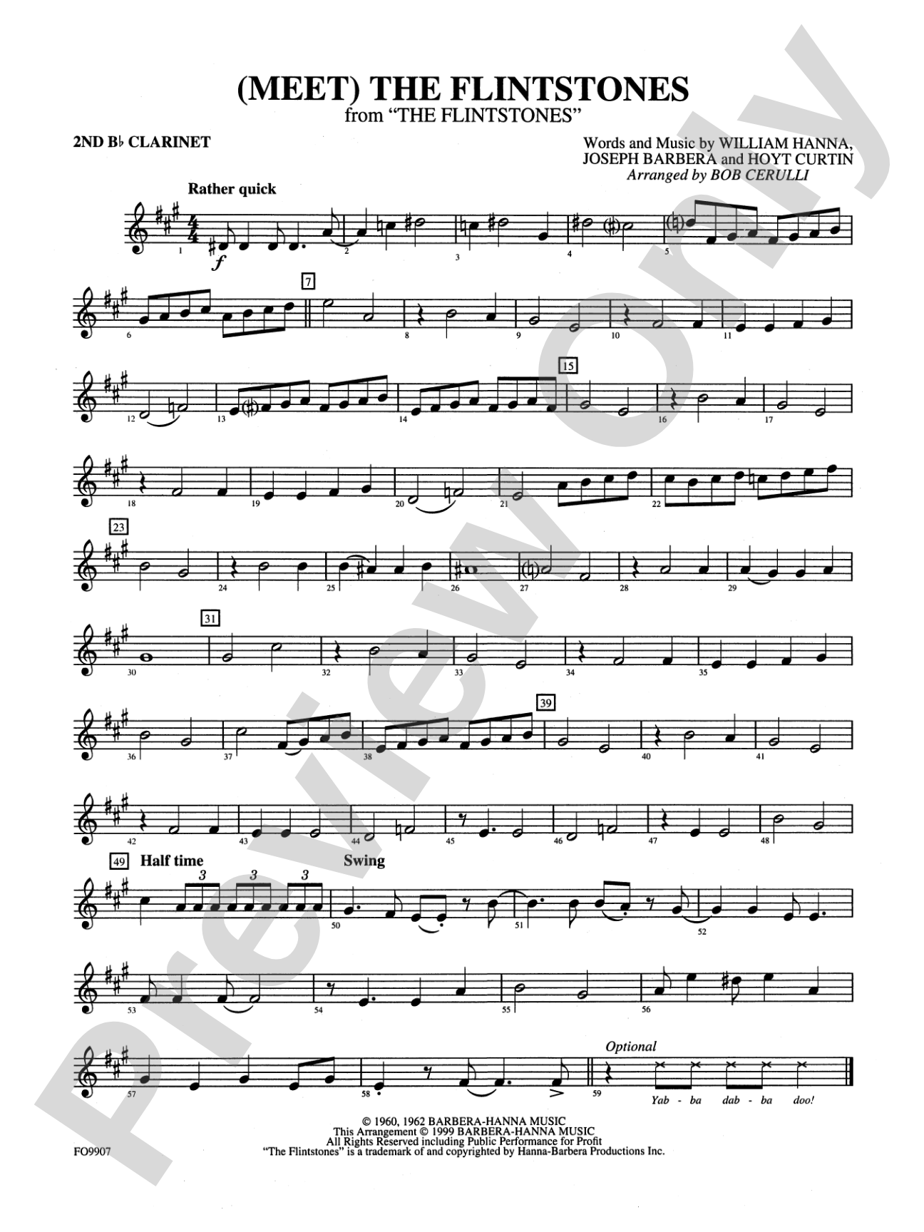 (Meet) The Flintstones: 2nd B-flat Clarinet