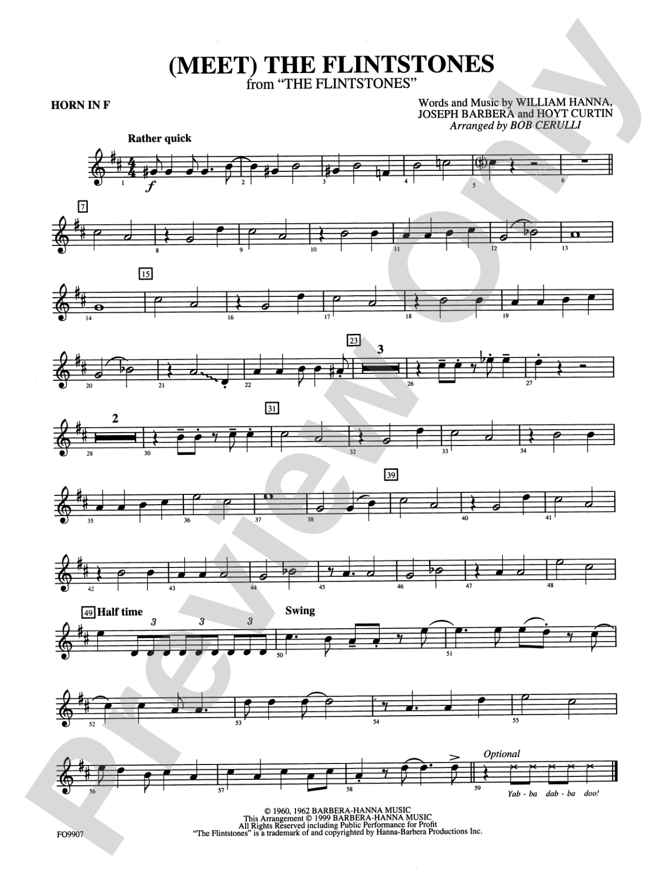 (Meet) The Flintstones: 1st F Horn