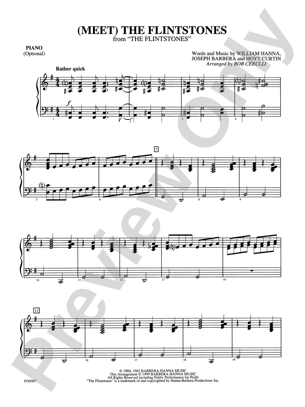 (Meet) The Flintstones: Piano Accompaniment