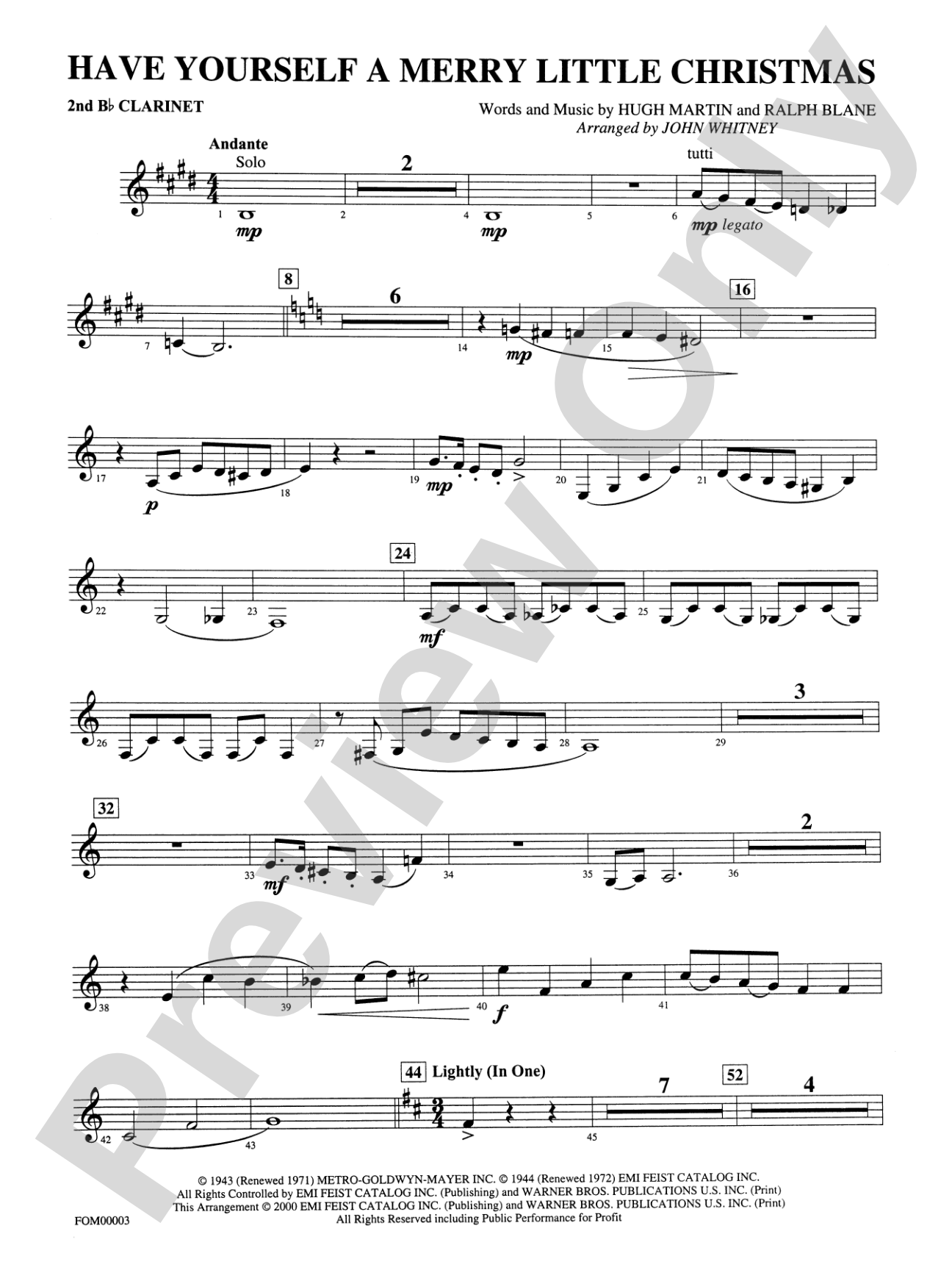 Have Yourself a Merry Little Christmas: 2nd B-flat Clarinet