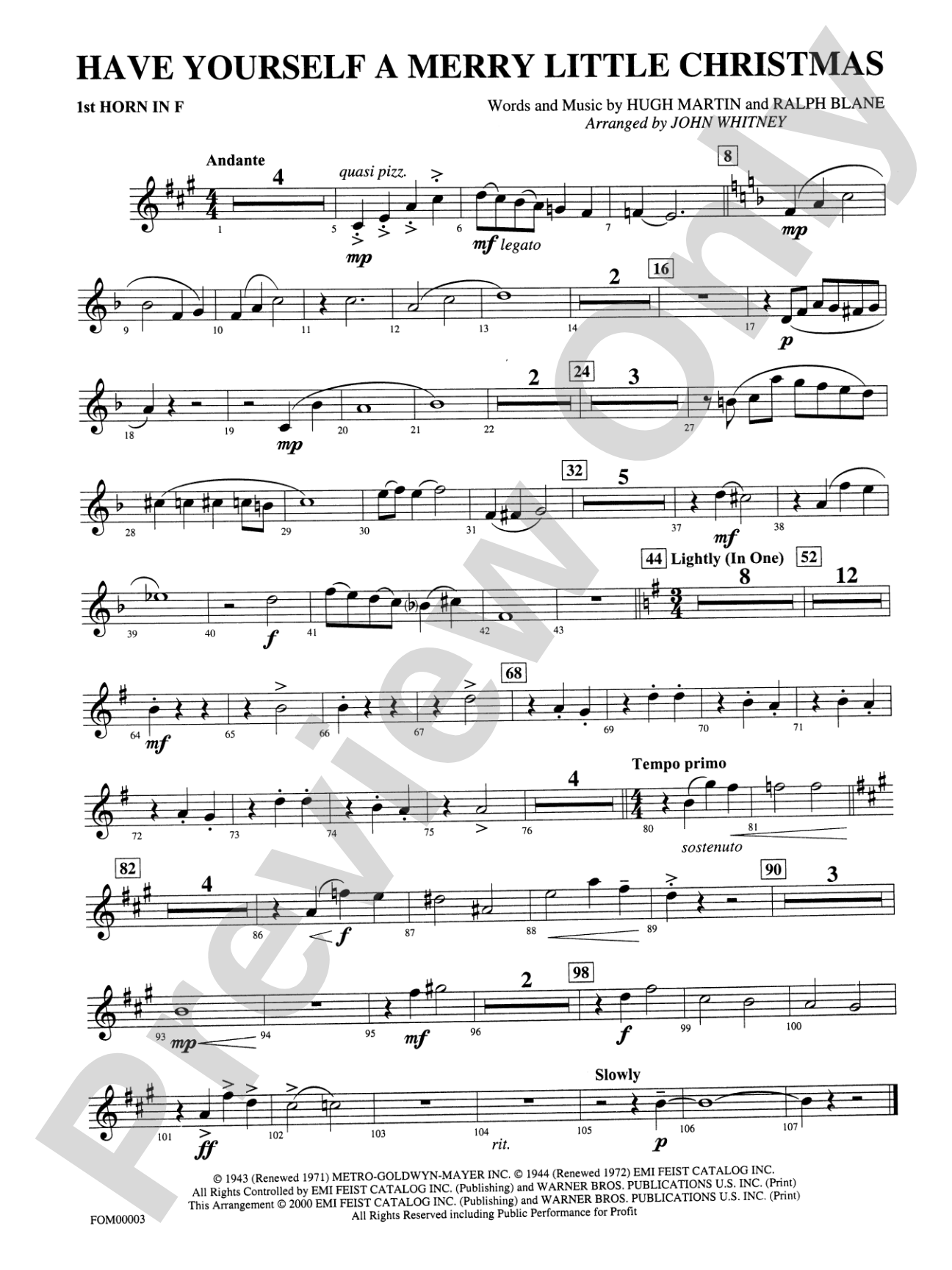 Have Yourself a Merry Little Christmas: 1st F Horn