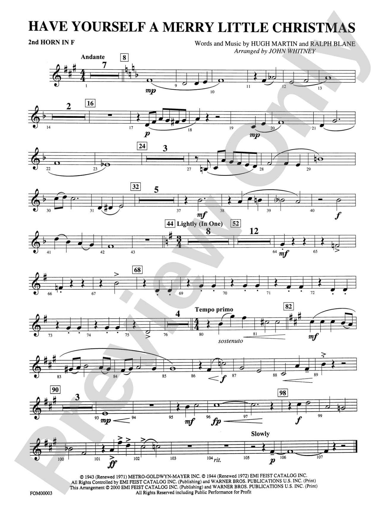 Have Yourself a Merry Little Christmas: 2nd F Horn