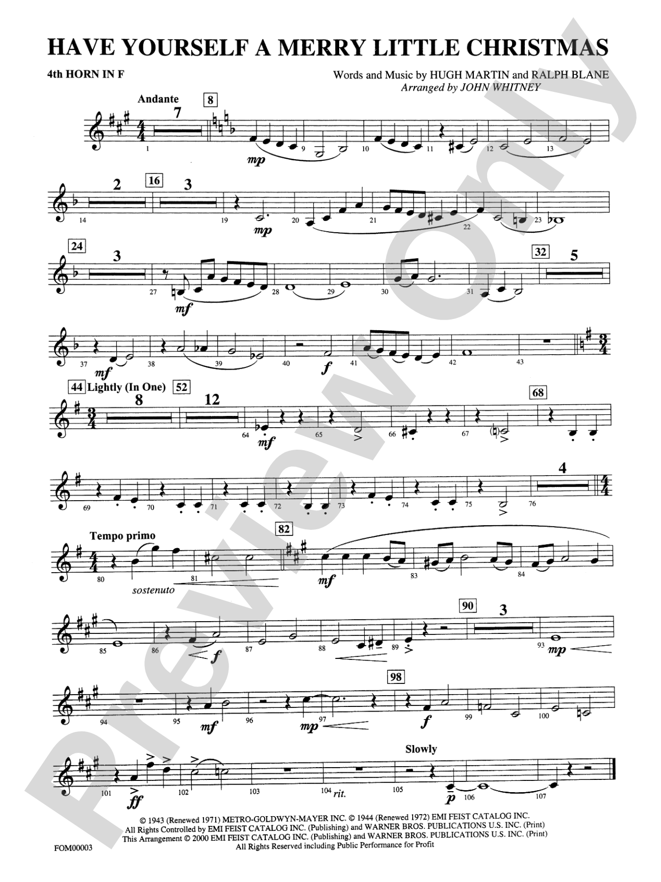 Have Yourself a Merry Little Christmas: 4th F Horn