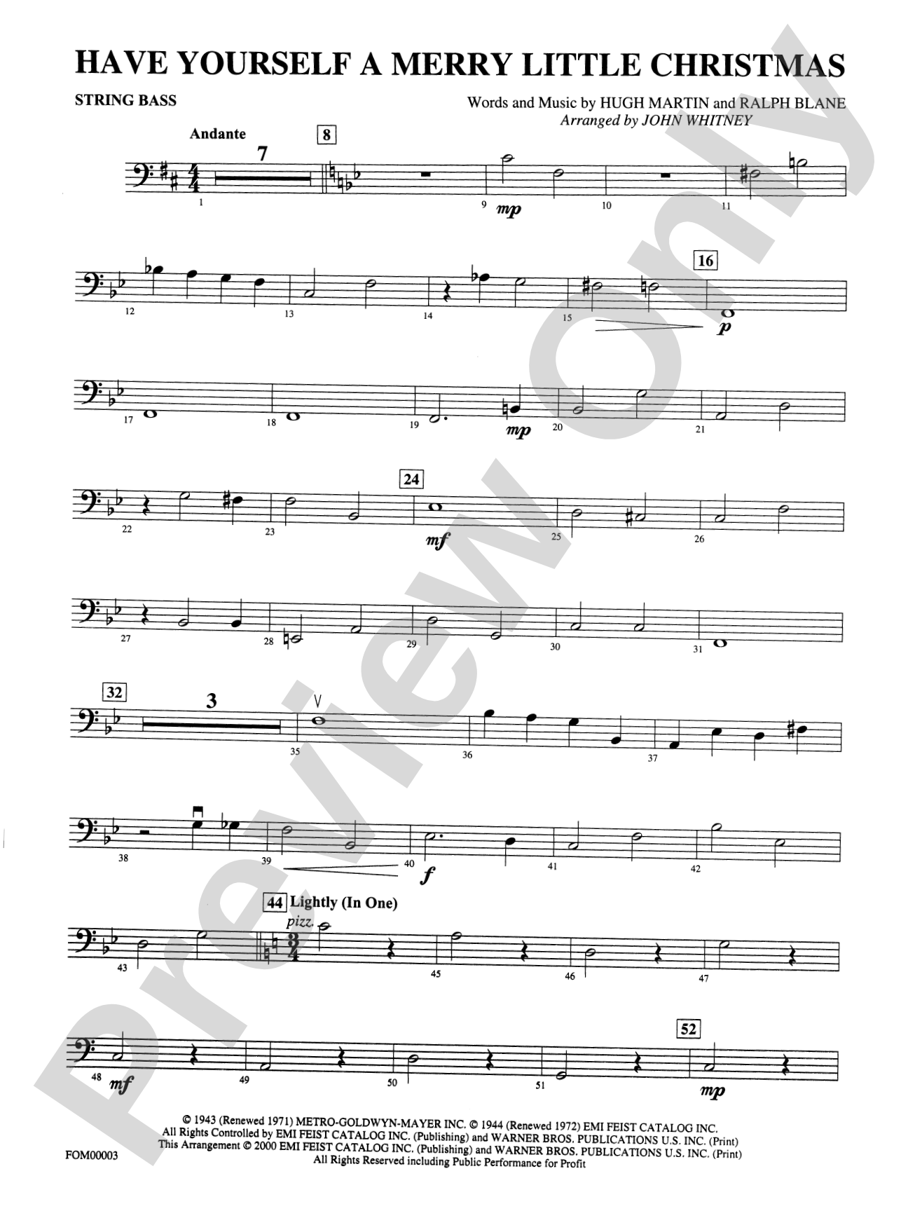 Have Yourself a Merry Little Christmas: String Bass