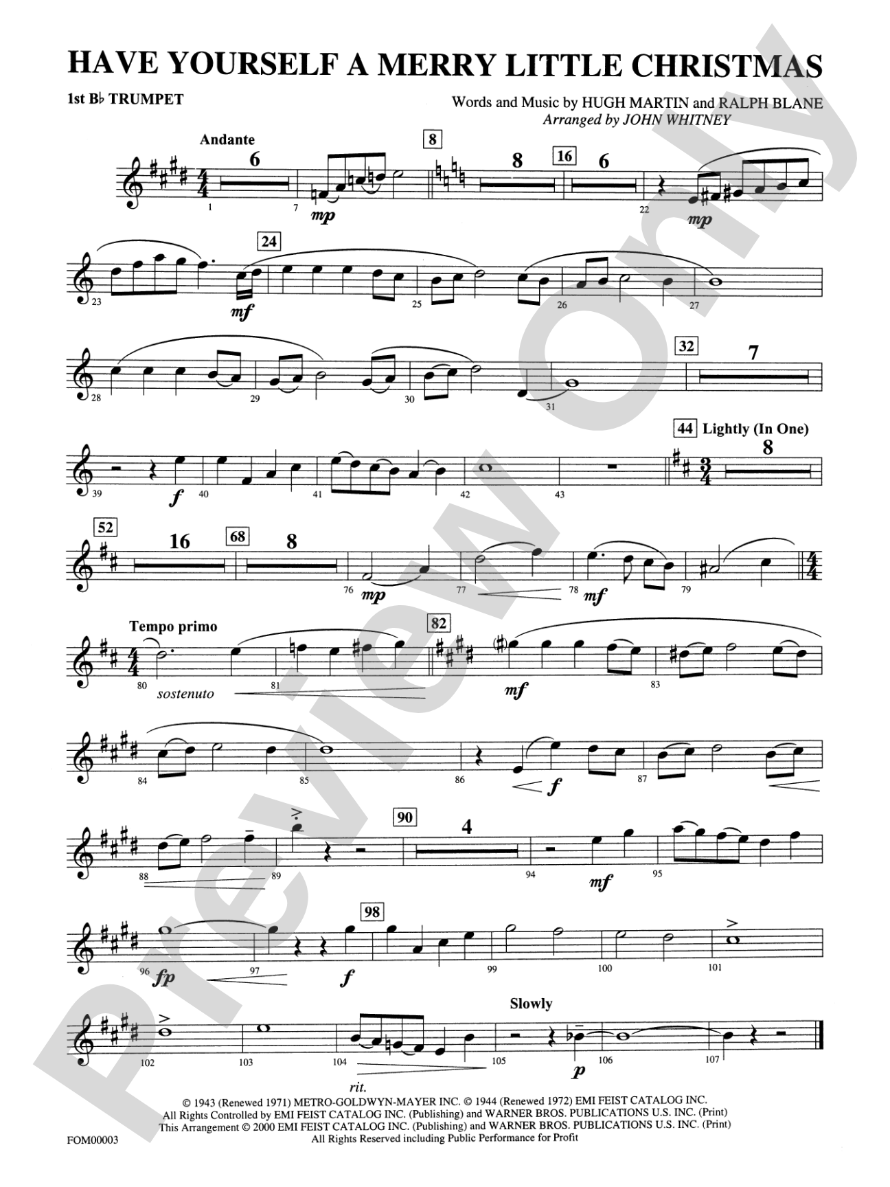 Have Yourself a Merry Little Christmas: 1st B-flat Trumpet