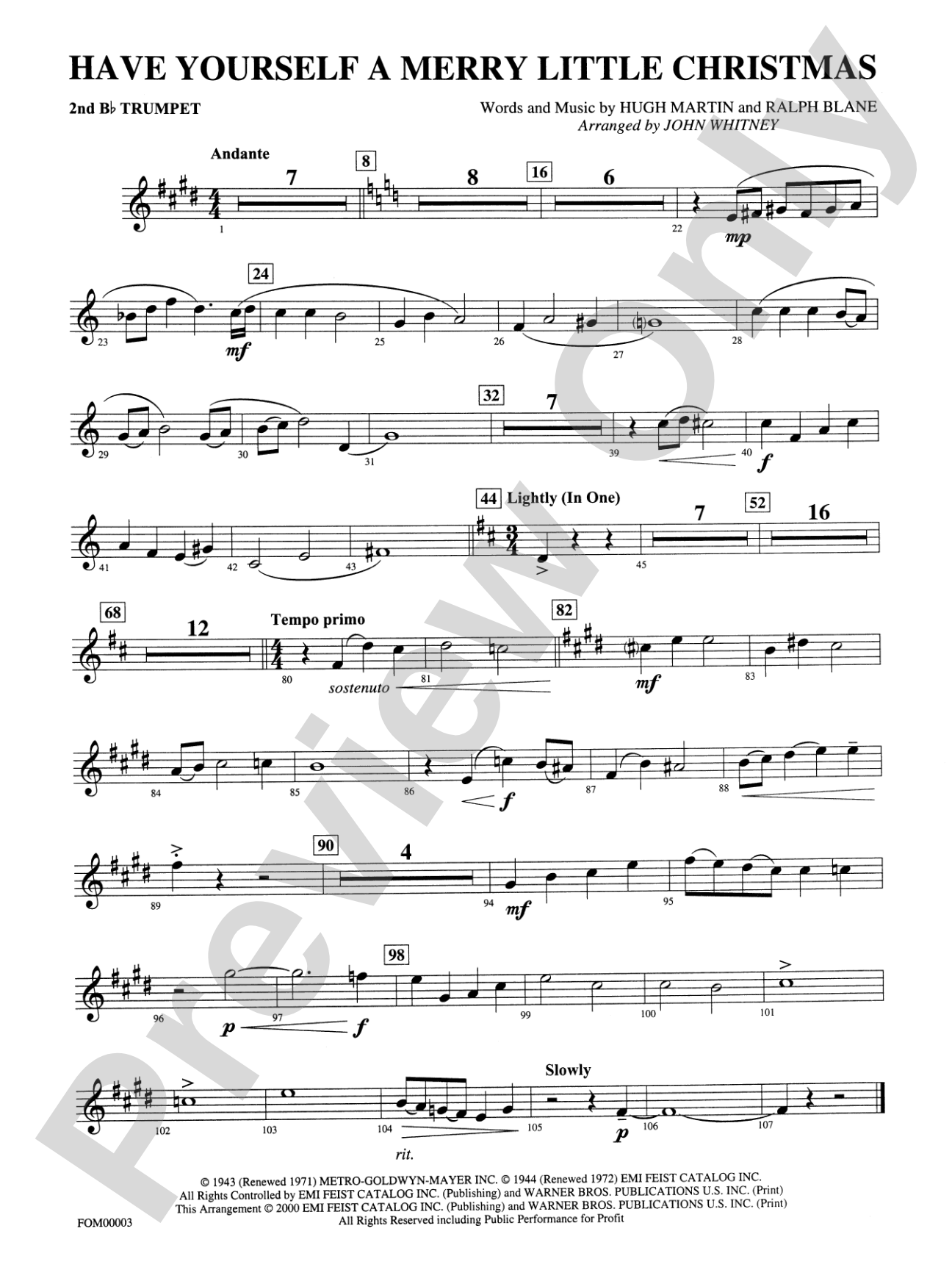 Have Yourself a Merry Little Christmas: 2nd B-flat Trumpet