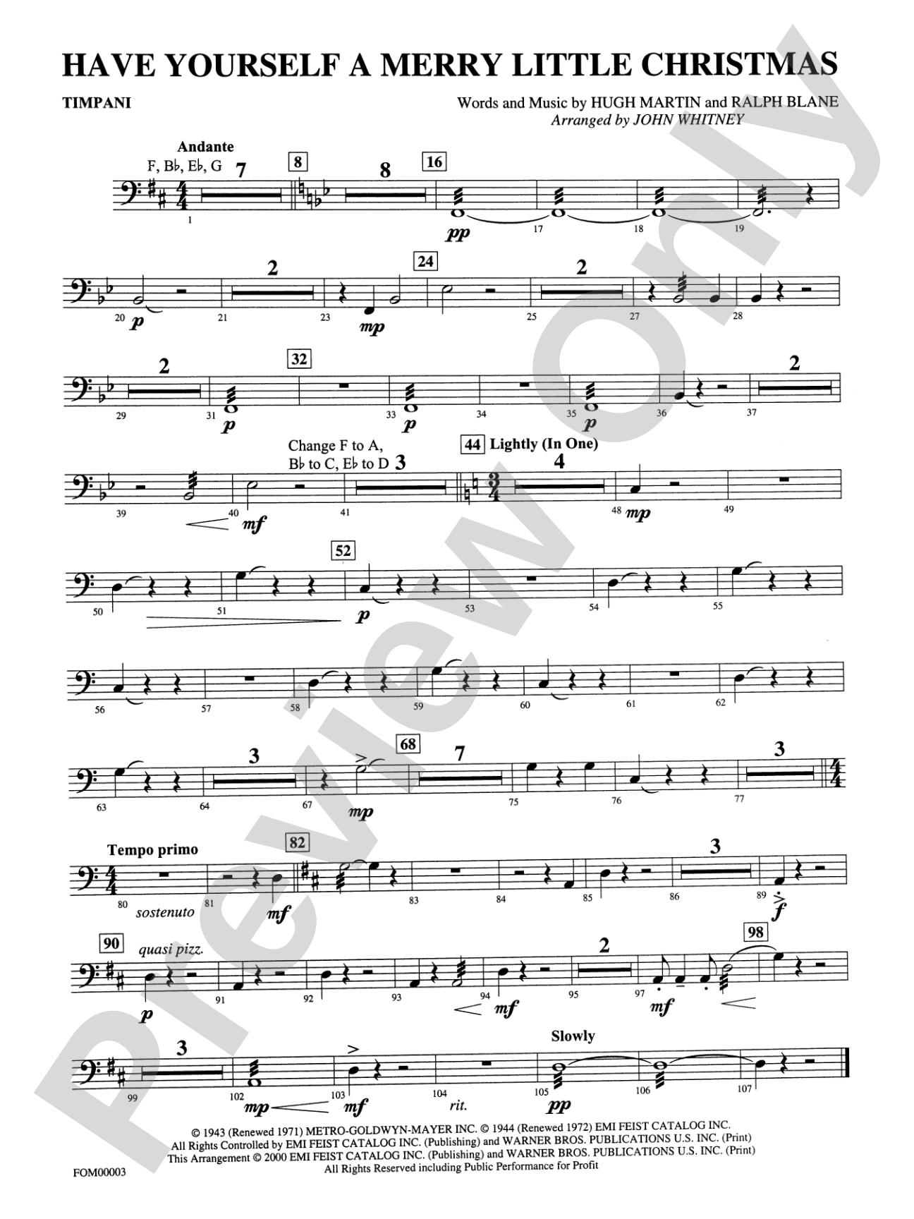 Have Yourself a Merry Little Christmas: Timpani