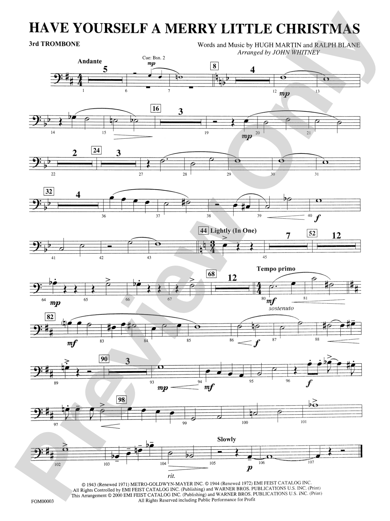 Have Yourself a Merry Little Christmas: 3rd Trombone