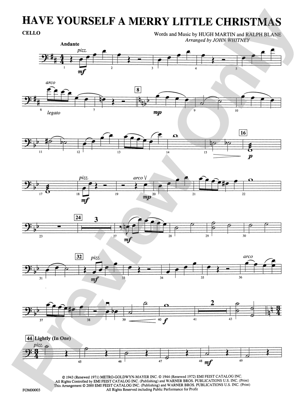 Have Yourself a Merry Little Christmas: Cello