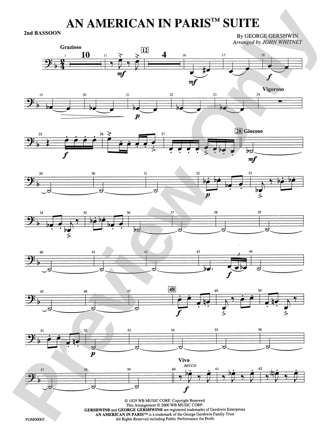 An American in Paris Suite: 2nd Bassoon