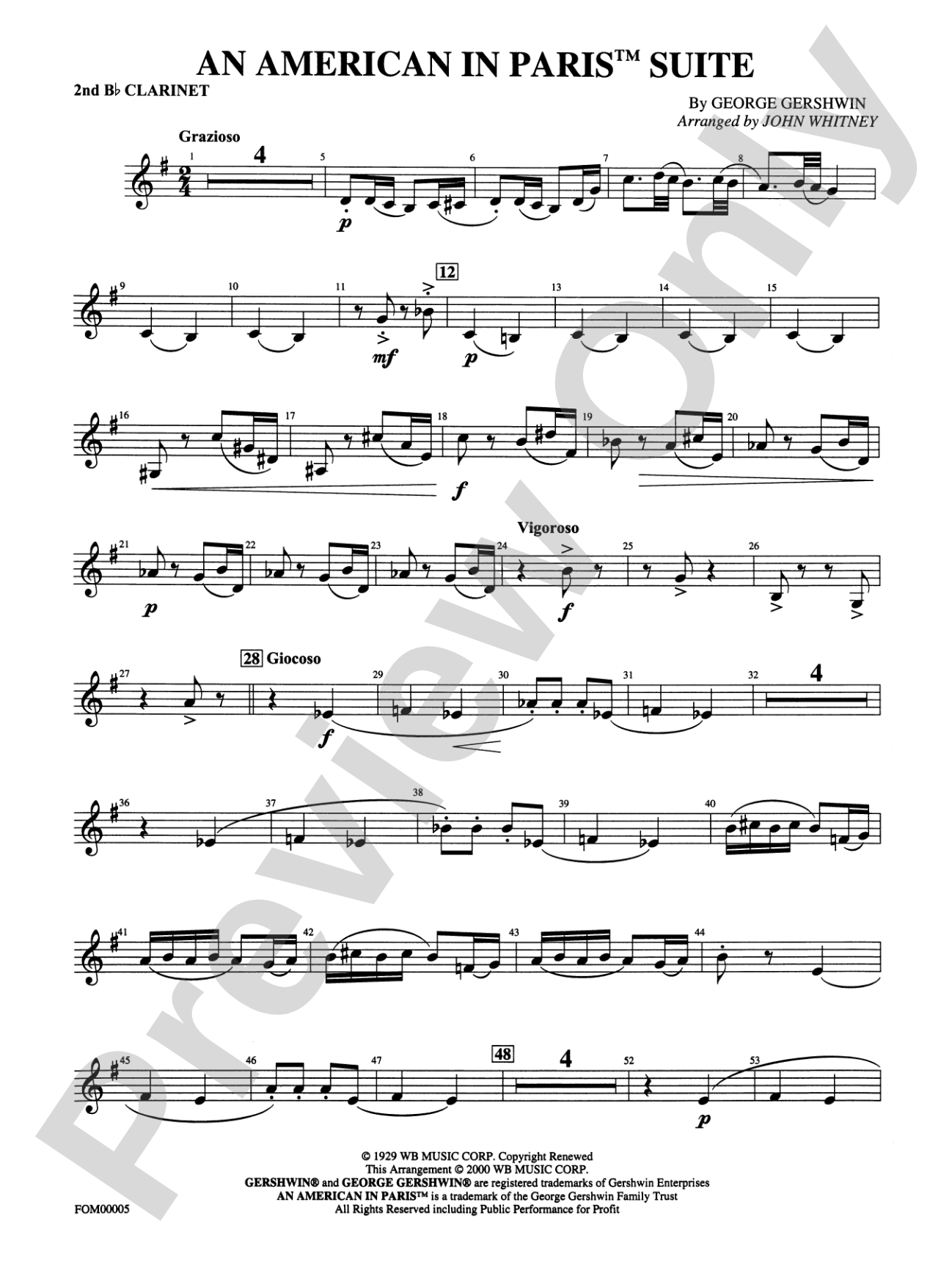 An American in Paris Suite: 2nd B-flat Clarinet