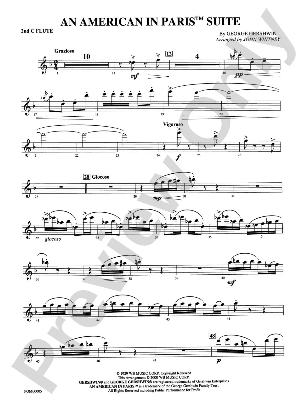 An American in Paris Suite: 2nd Flute
