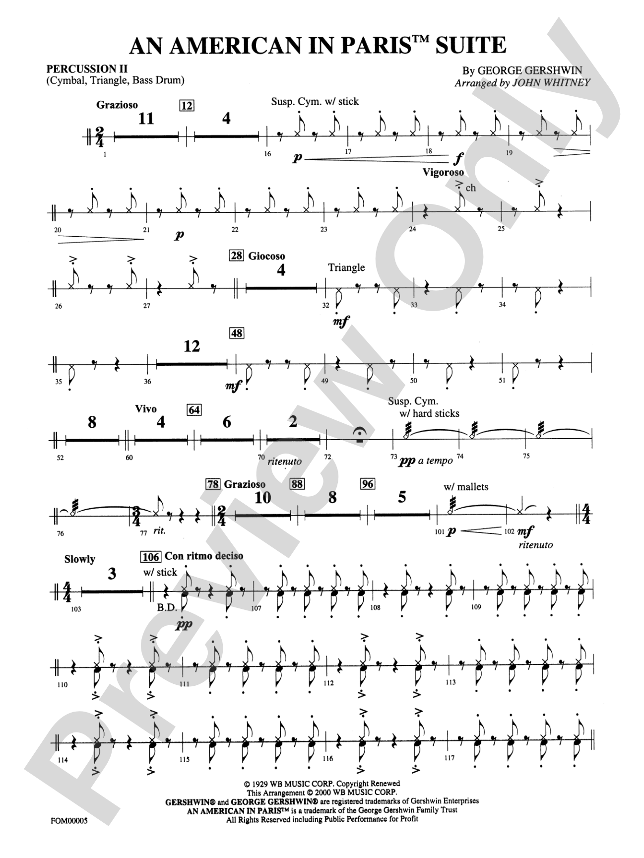 An American in Paris Suite: 2nd Percussion